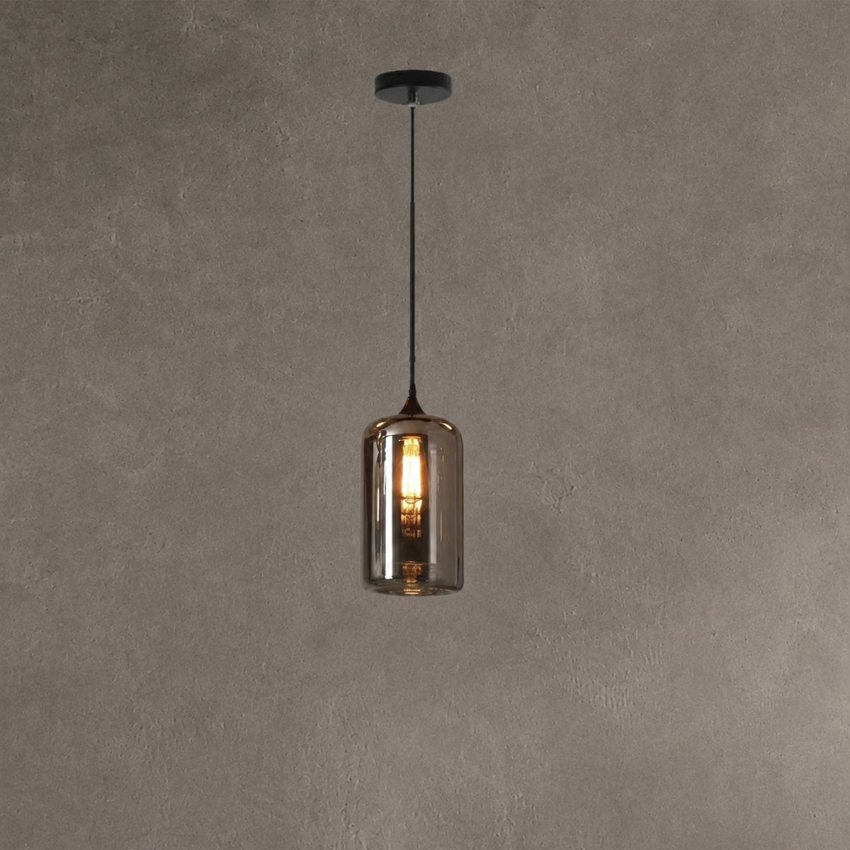 Modern Smoke Gray Glass Pendant Light