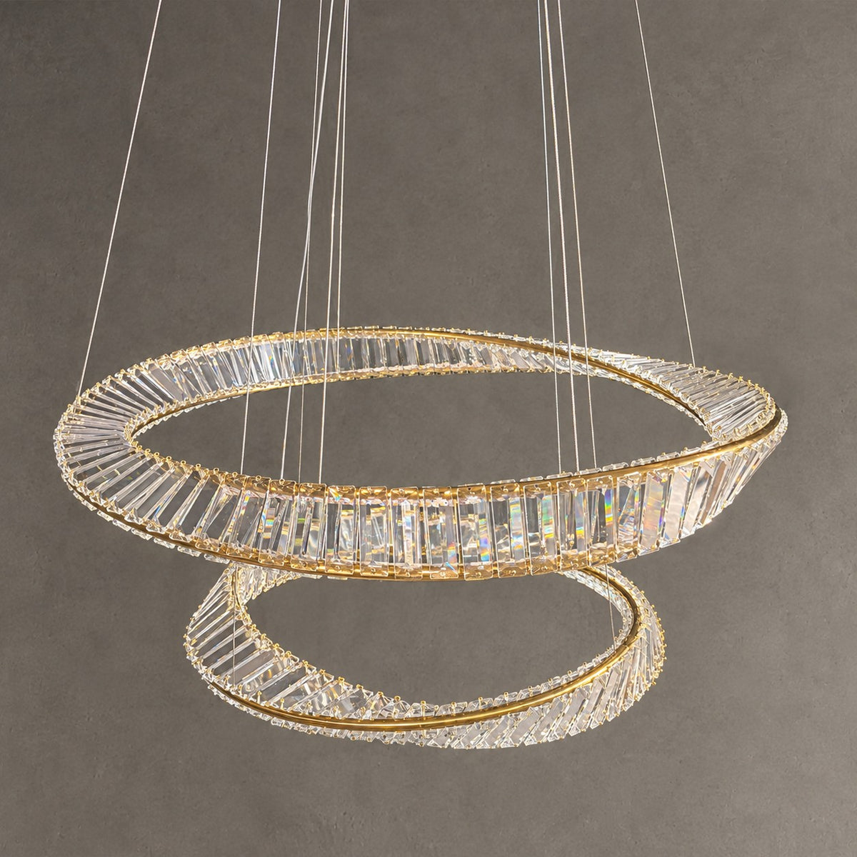 1/2/3-Ring Crystal Chandelier for Luxury Living/ Dining Room/Bedroom