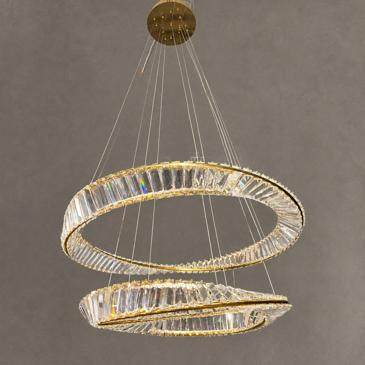 1/2/3-Ring Crystal Chandelier for Luxury Living/ Dining Room/Bedroom