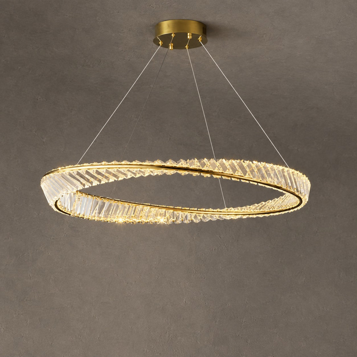 1/2/3-Ring Crystal Chandelier for Luxury Living/ Dining Room/Bedroom