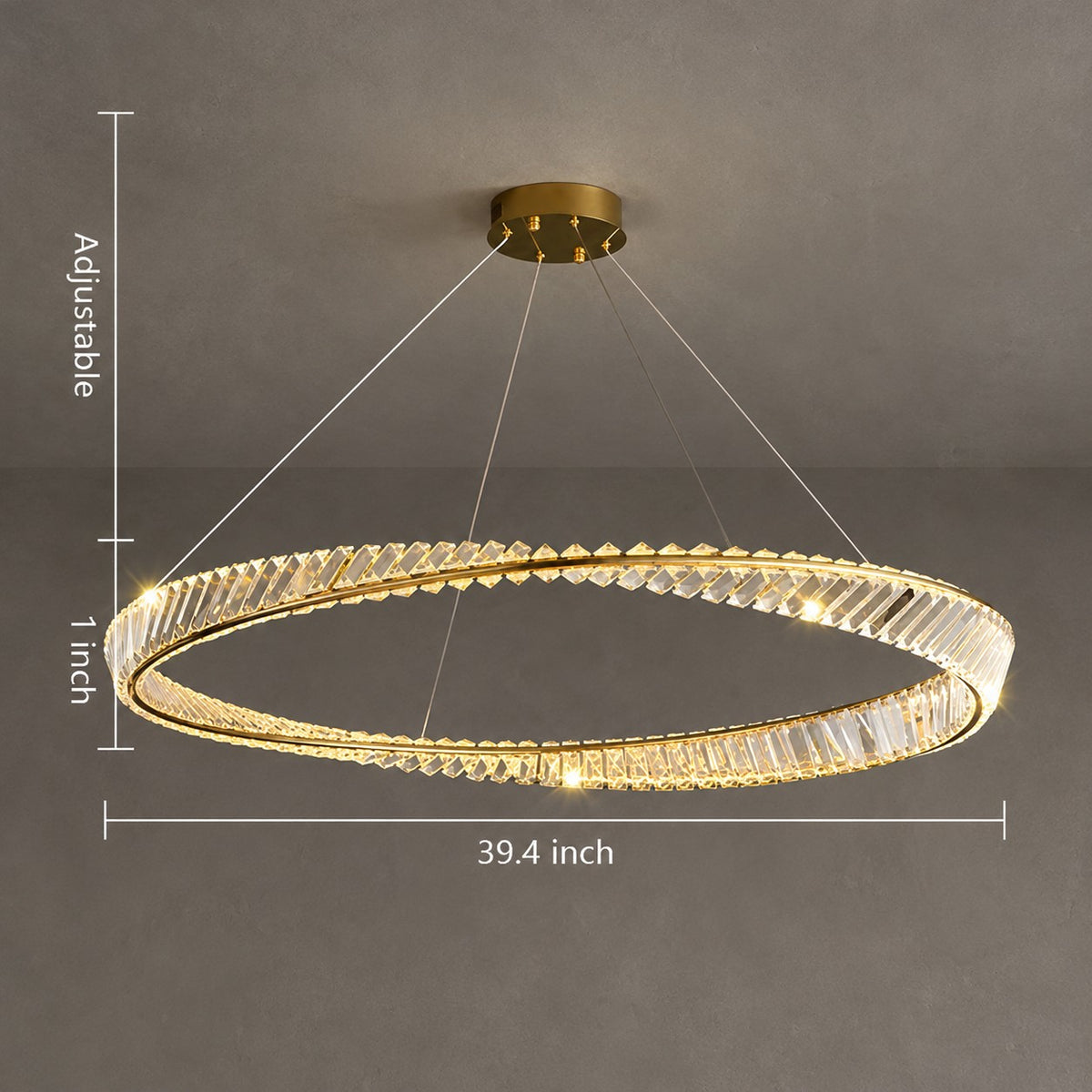 1/2/3-Ring Crystal Chandelier for Luxury Living/ Dining Room/Bedroom