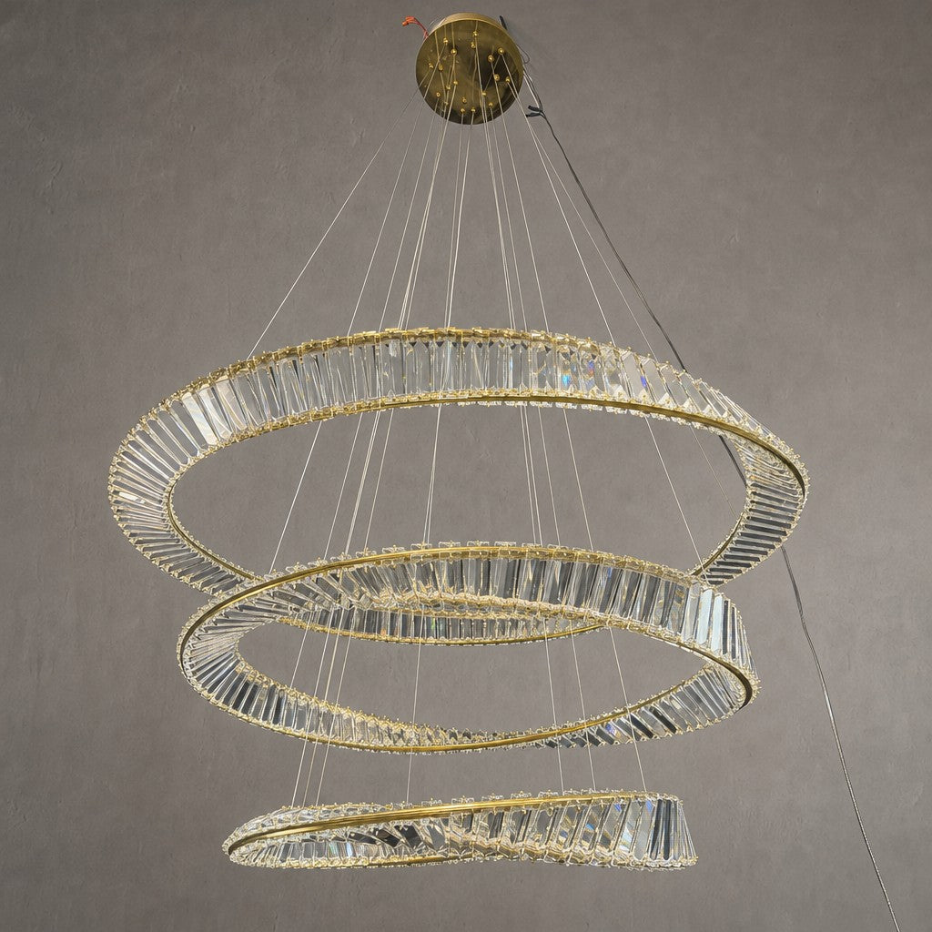 1/2/3-Ring Crystal Chandelier for Luxury Living/ Dining Room/Bedroom