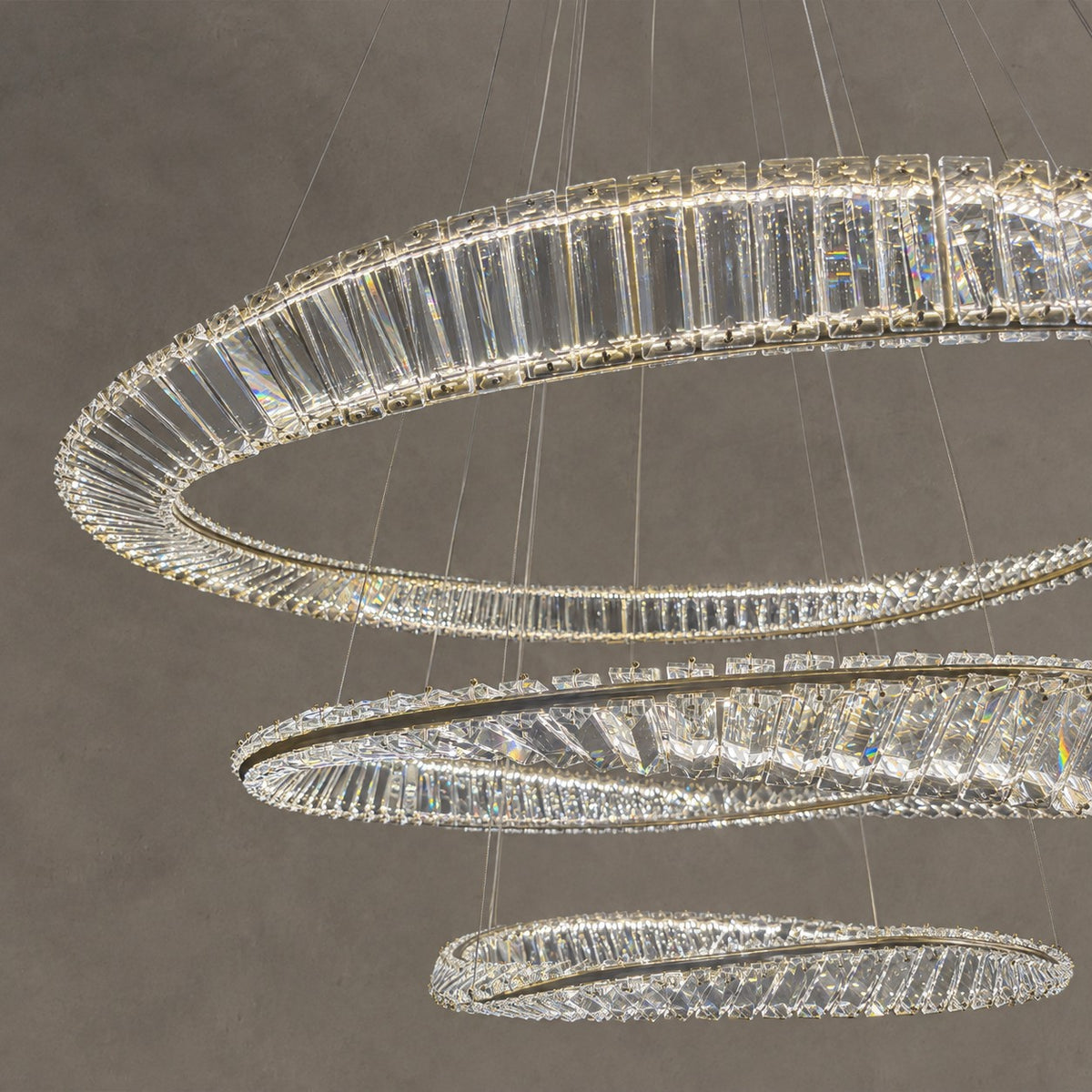 1/2/3-Ring Crystal Chandelier for Luxury Living/ Dining Room/Bedroom