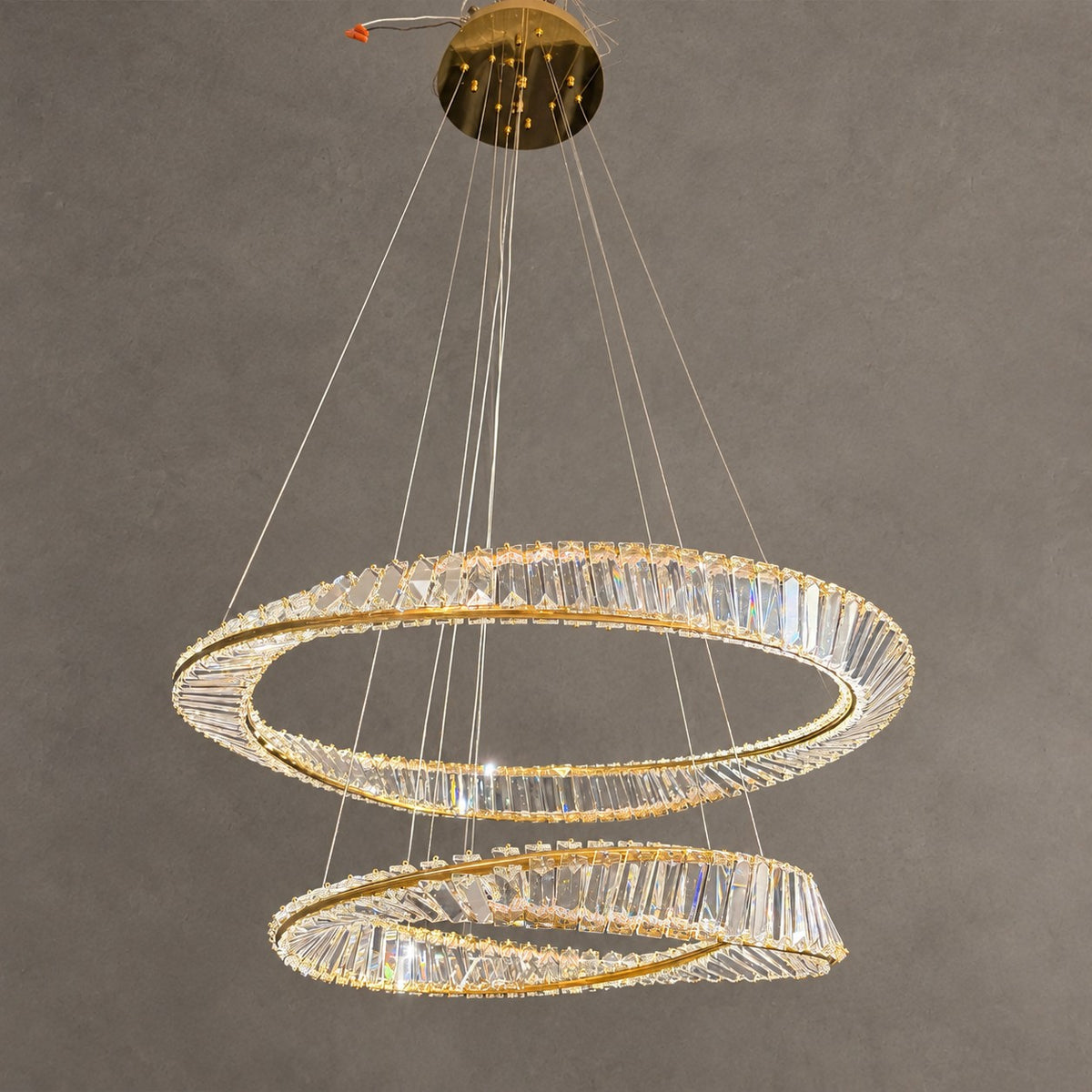 1/2/3-Ring Crystal Chandelier for Luxury Living/ Dining Room/Bedroom