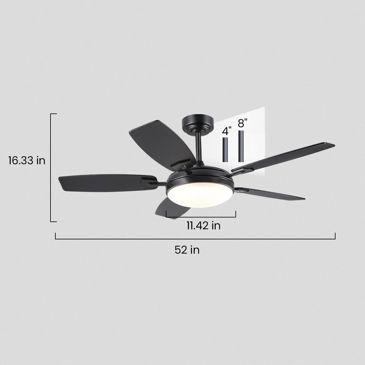 Zephyra Ceiling Fans with Lights 52"