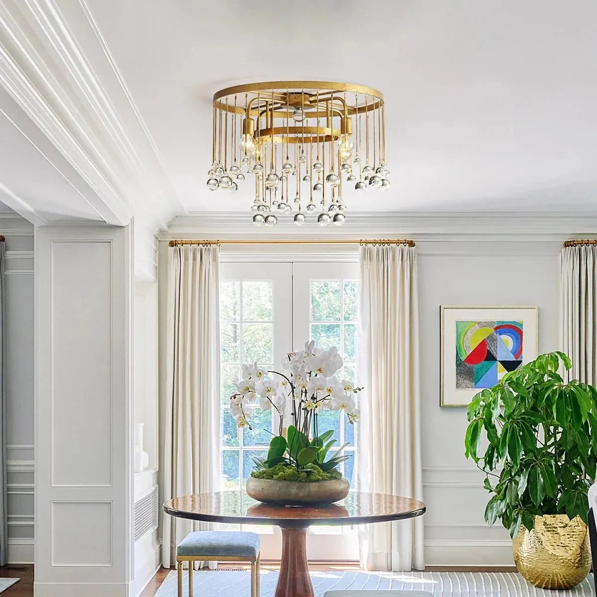 Aurelle Crystal Ball Flush mount