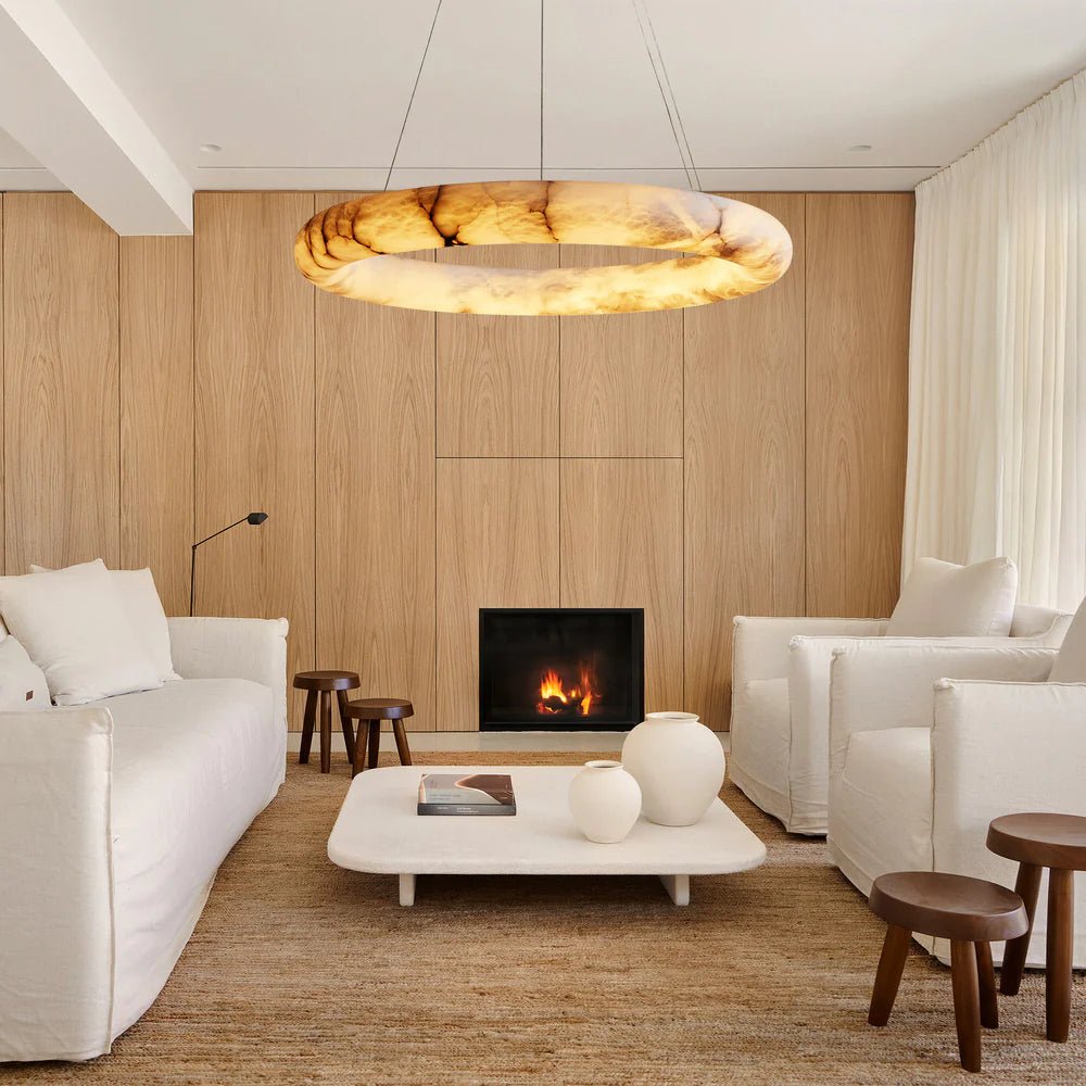Halima Halo Alabaster Chandelier