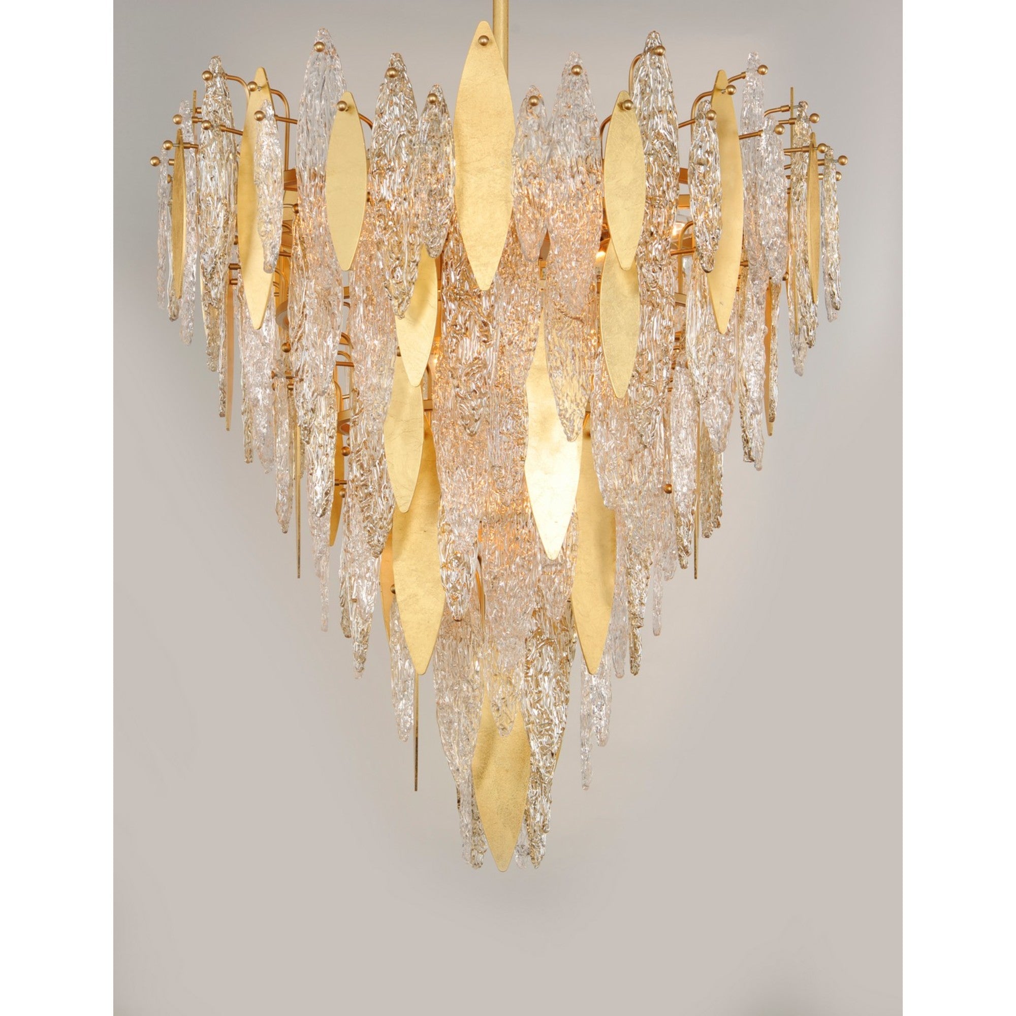 Majestic Gold Leaf 21-Light Chandelier - 33 Inch Wide LED