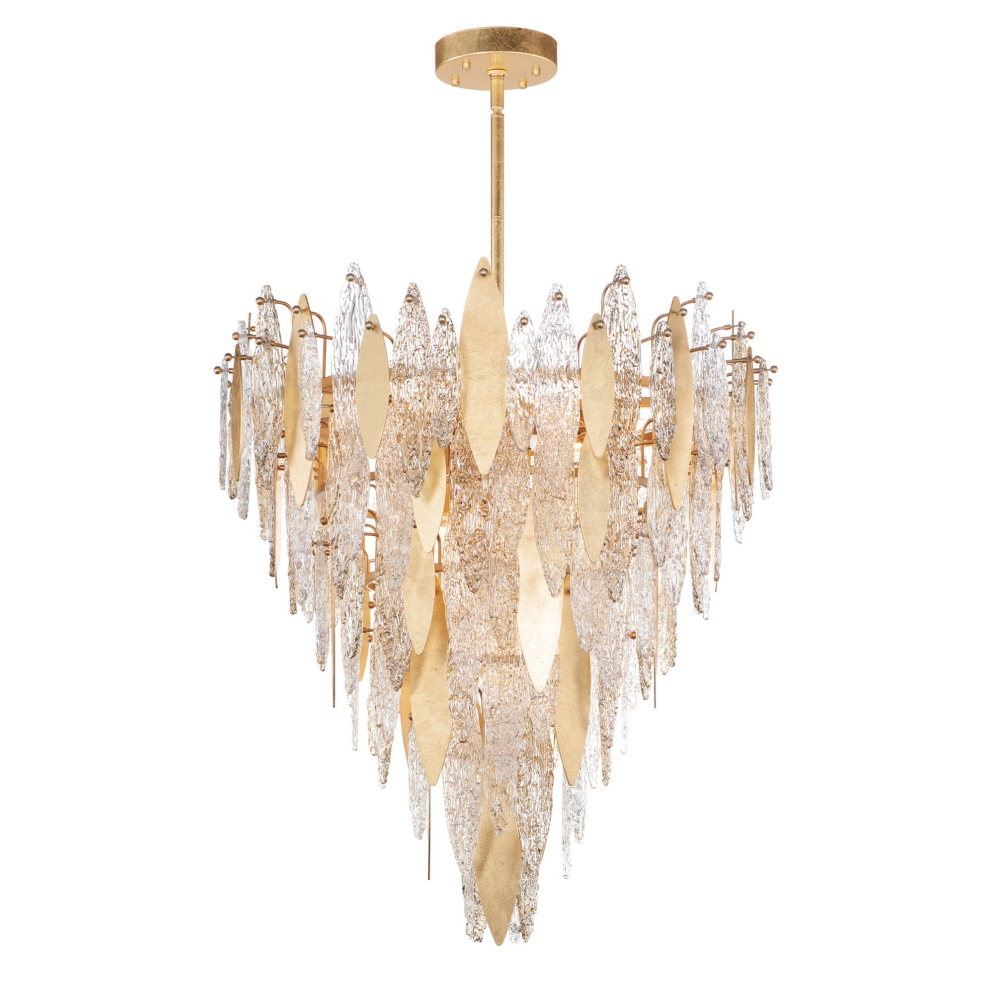 Majestic Gold Leaf 21-Light Chandelier - 33 Inch Wide LED