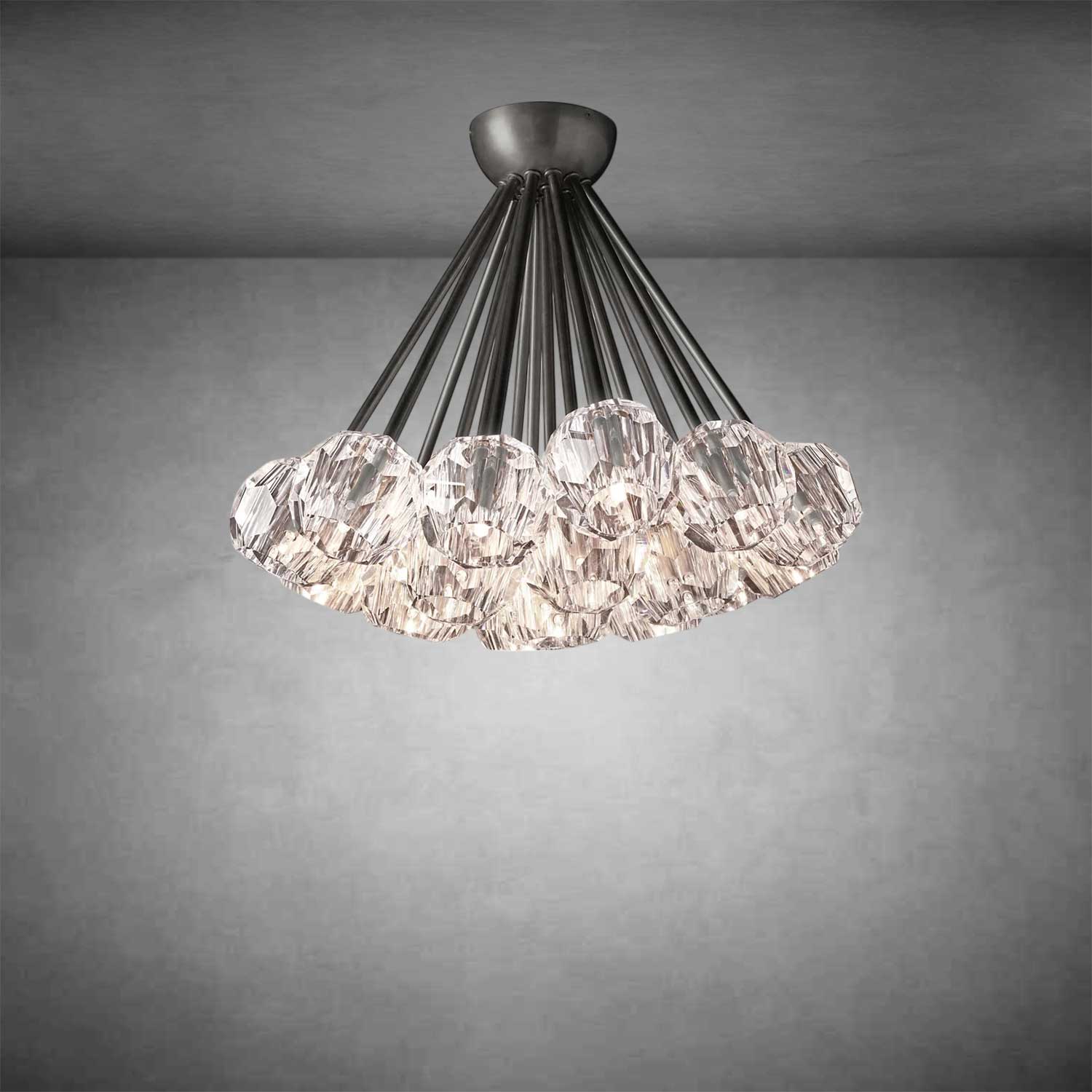 Bolura De Cristal Glass Flushmount 24"