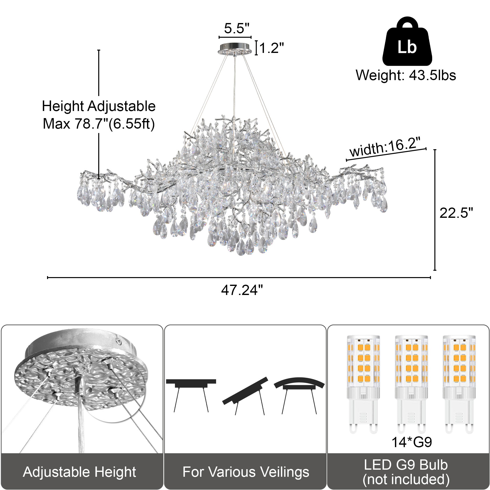 Modern Tree Crystal Chandelier