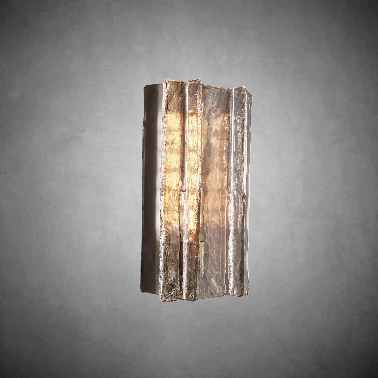 Mid-Century Lattic Glass Wall Sconce with Satin Nickel Finish