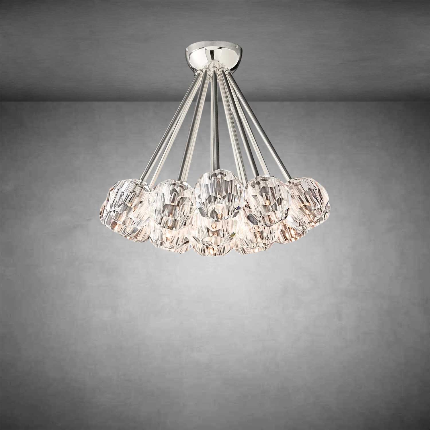 Bolura De Cristal Glass Flushmount 24"