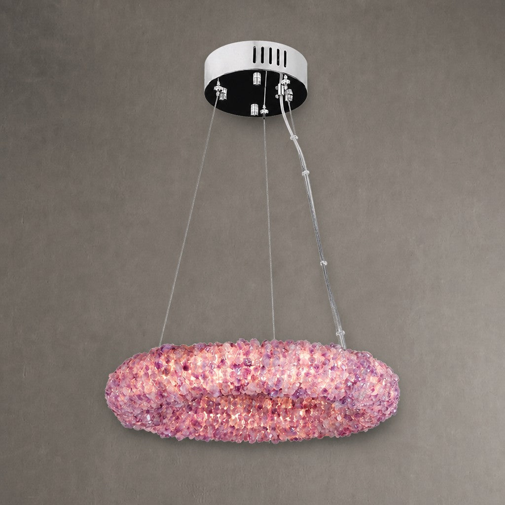 Purple Primary Crystal Round Chandelier 20.5" 28.3" 36.2" 44"