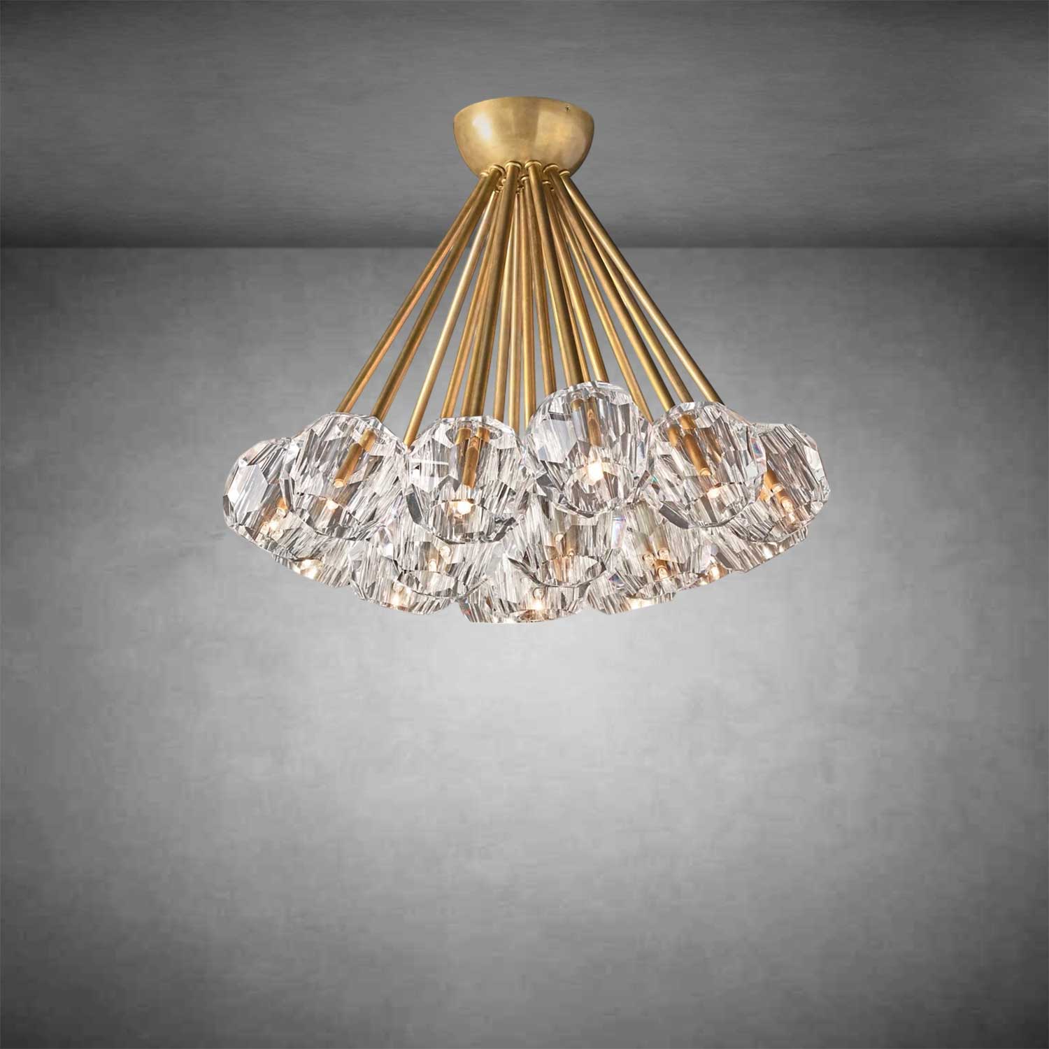 Bolura De Cristal Glass Flushmount 24"