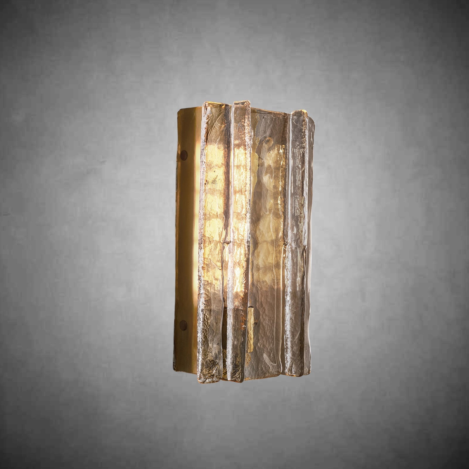 Mid-Century Lattic Glass Wall Sconce with Satin Nickel Finish