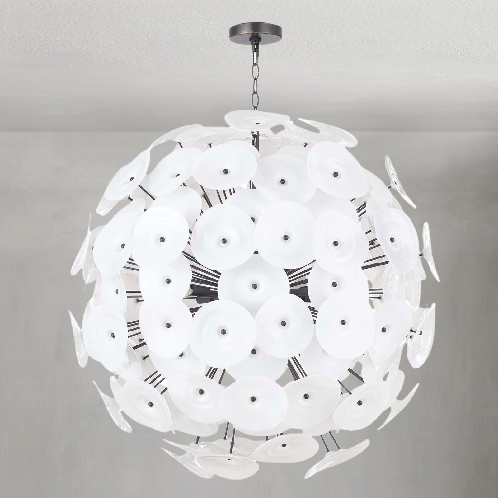 Polara White Glass Chandelier Large