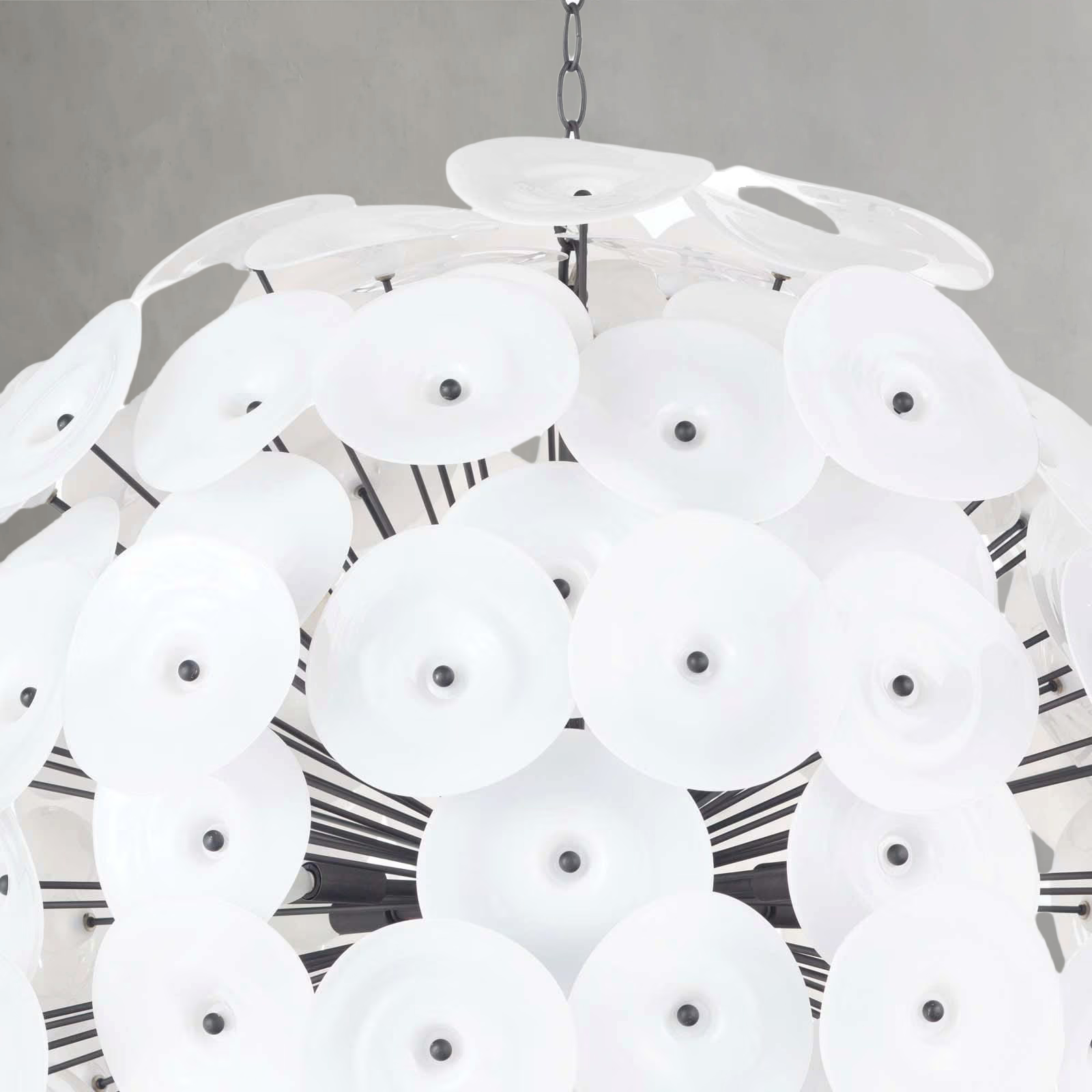 Polara White Glass Chandelier Large
