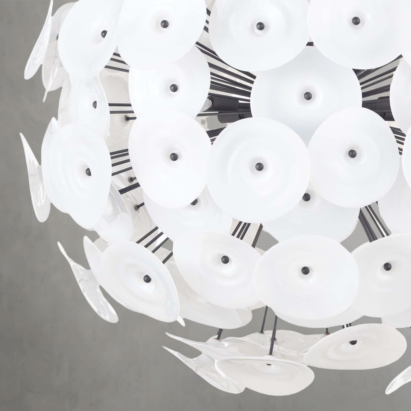 Polara White Glass Chandelier Large