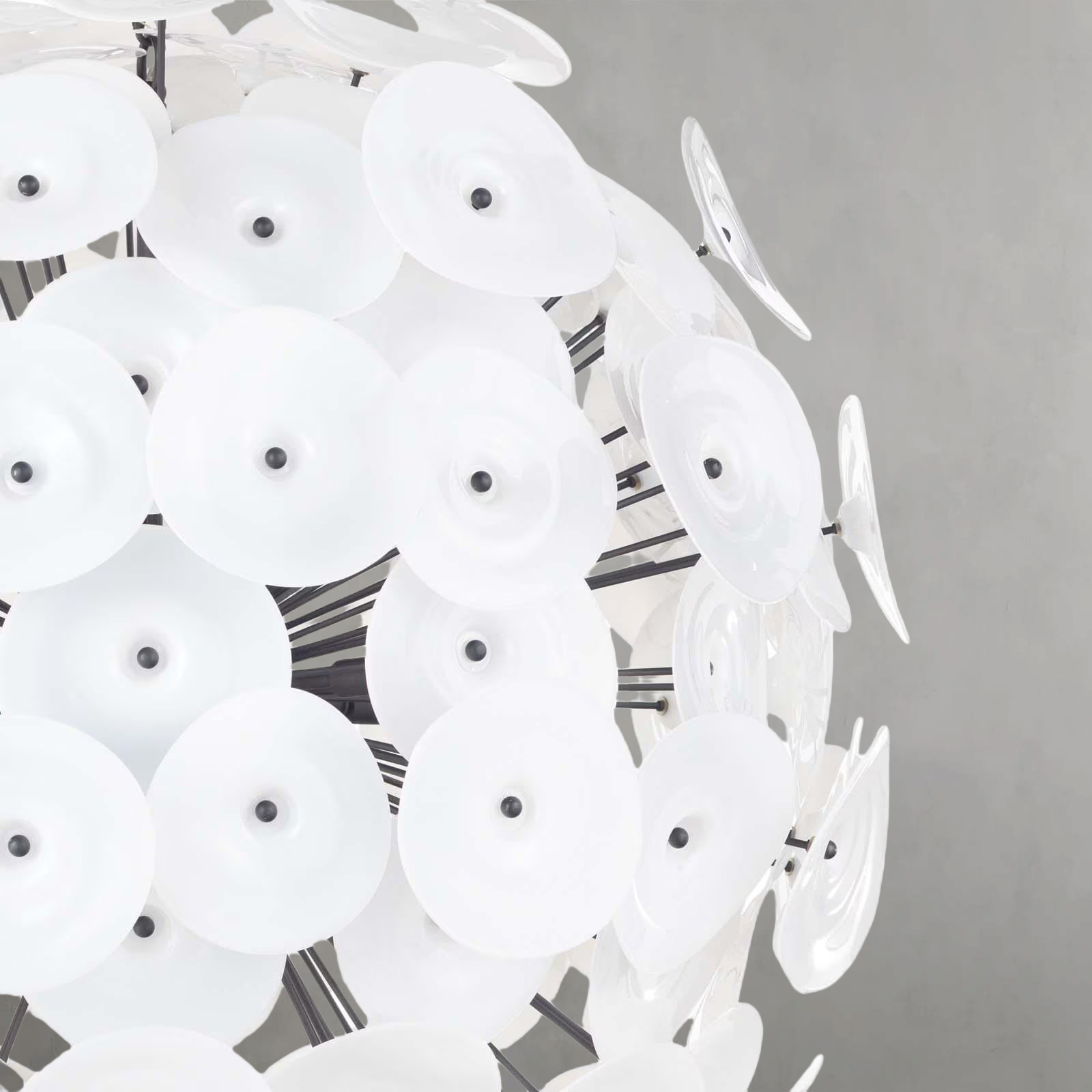 Polara White Glass Chandelier Large