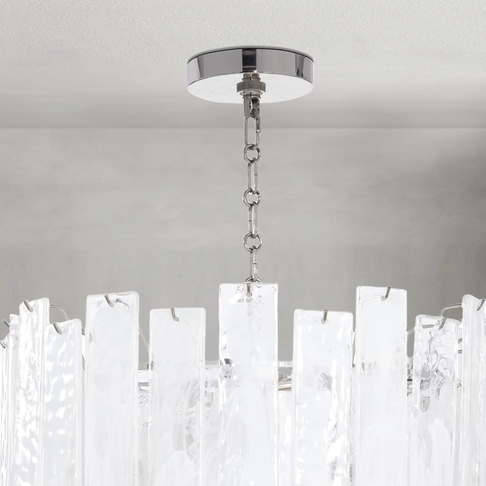Tidelle Nickel Clear Glass Chandelier Small