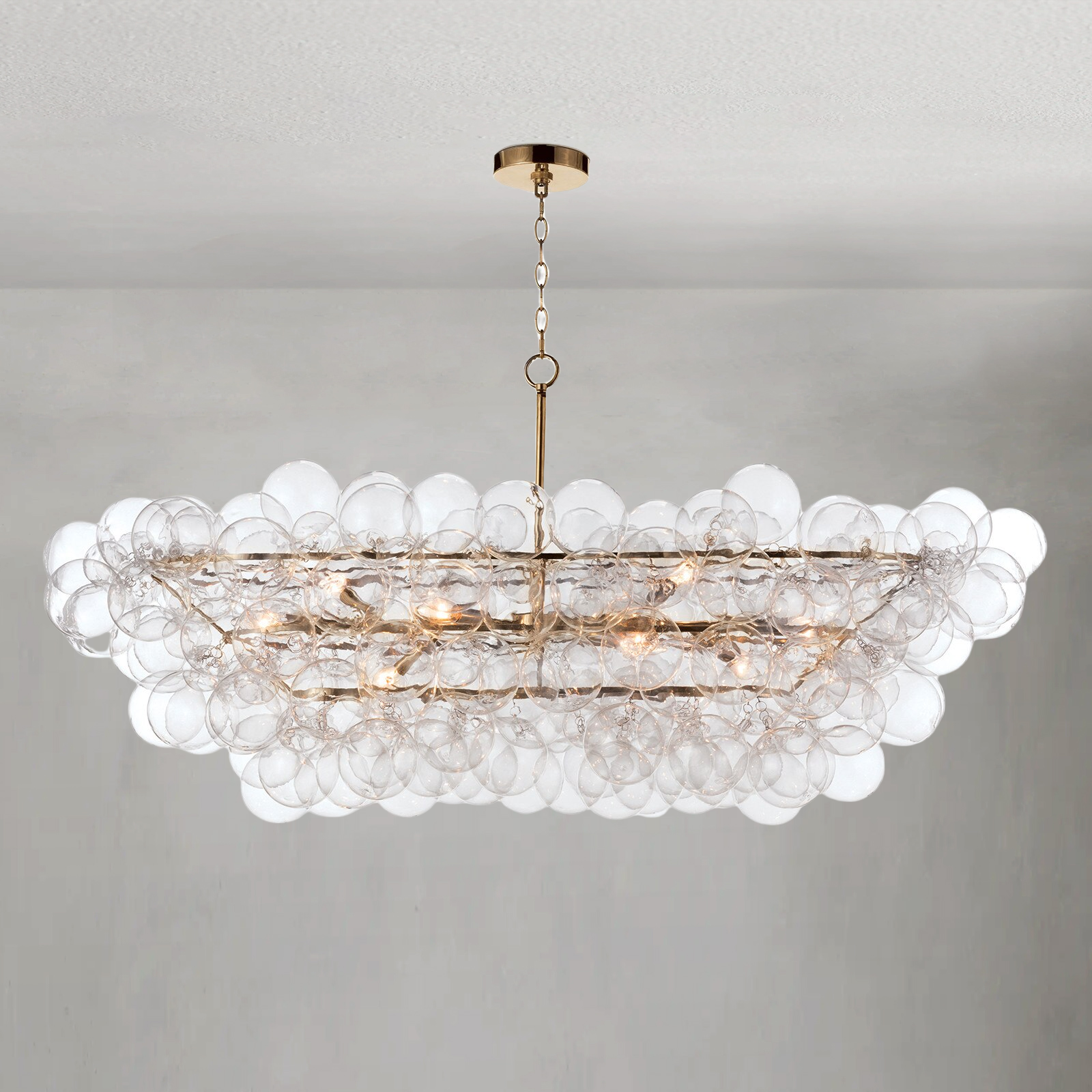 Nebula Chandelier Linear (Natural Brass)