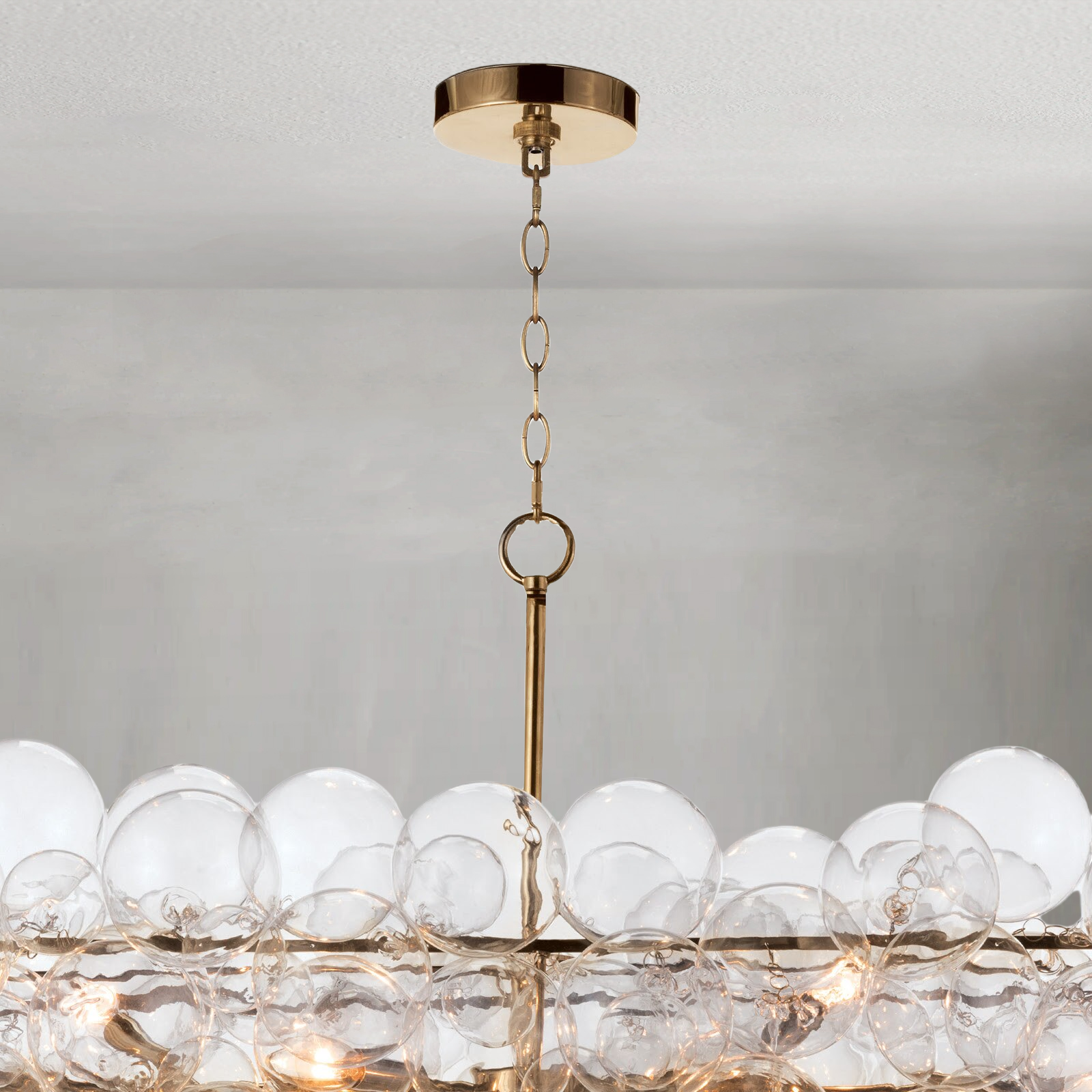 Nebula Chandelier Linear (Natural Brass)