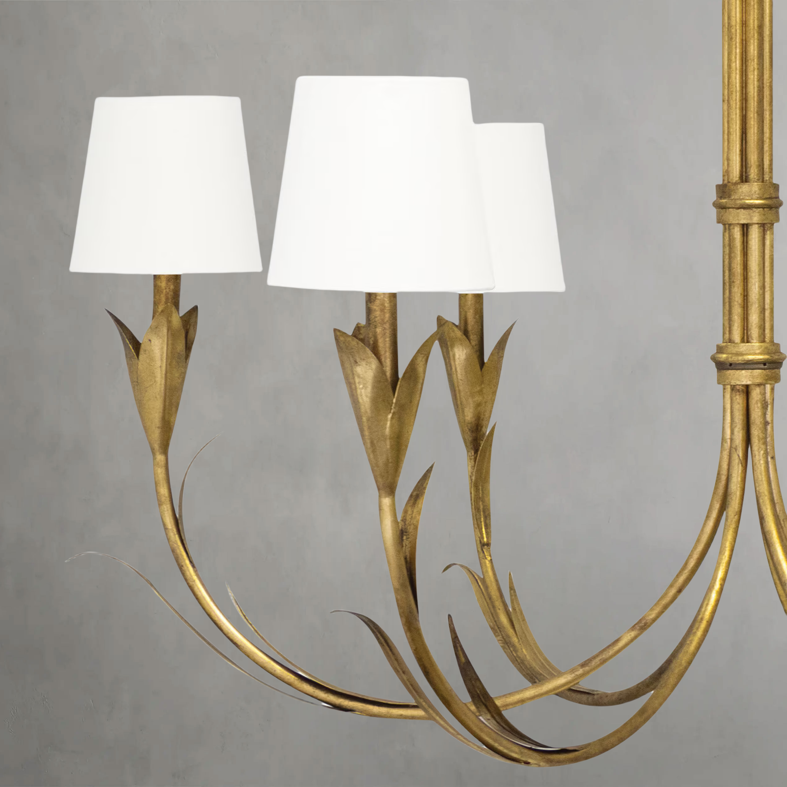 Fontara White Reed Chandelier(Antique Gold Leaf )
