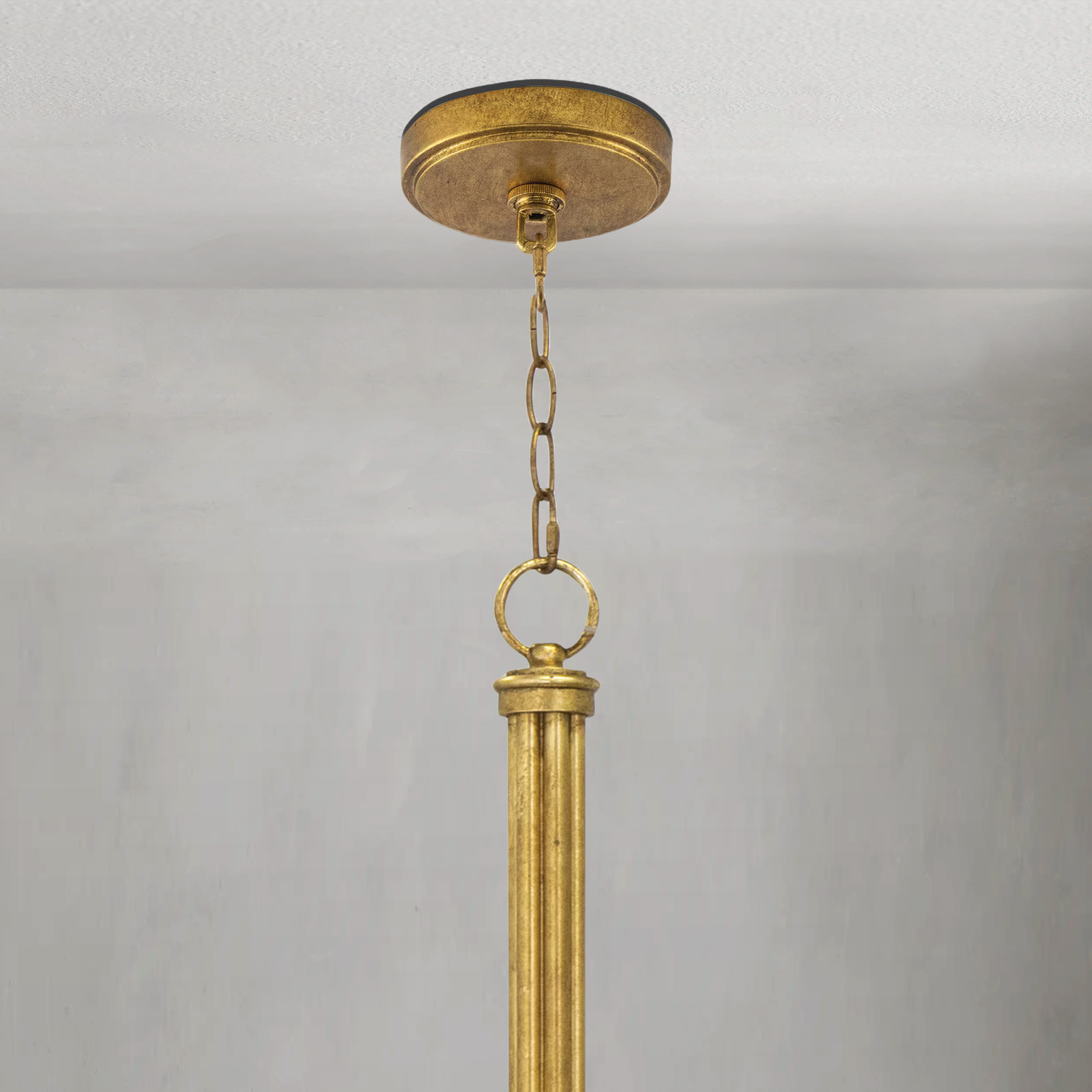 Fontara White Reed Chandelier(Antique Gold Leaf )