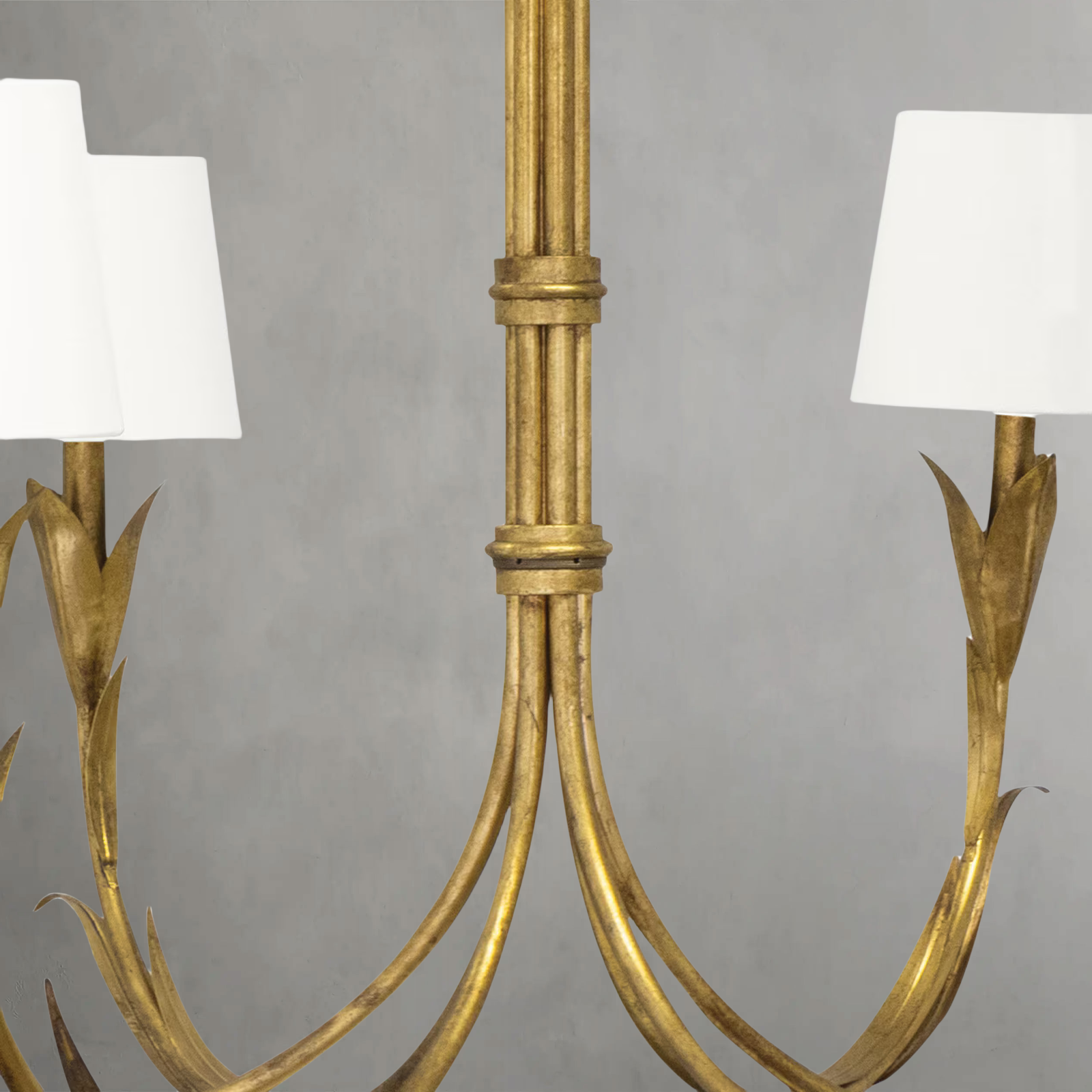 Fontara White Reed Chandelier(Antique Gold Leaf )