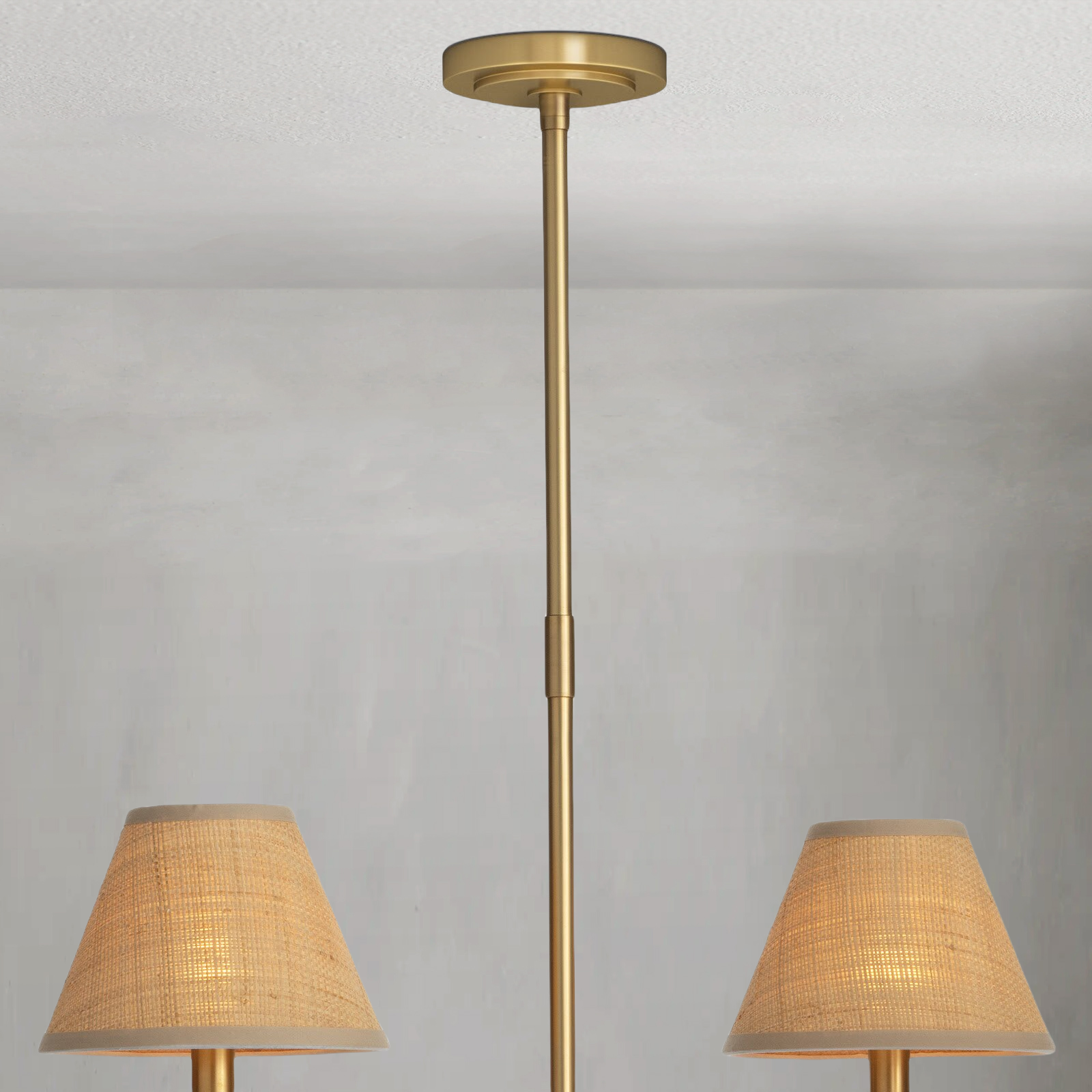 Polara Brass rattan Chandelier