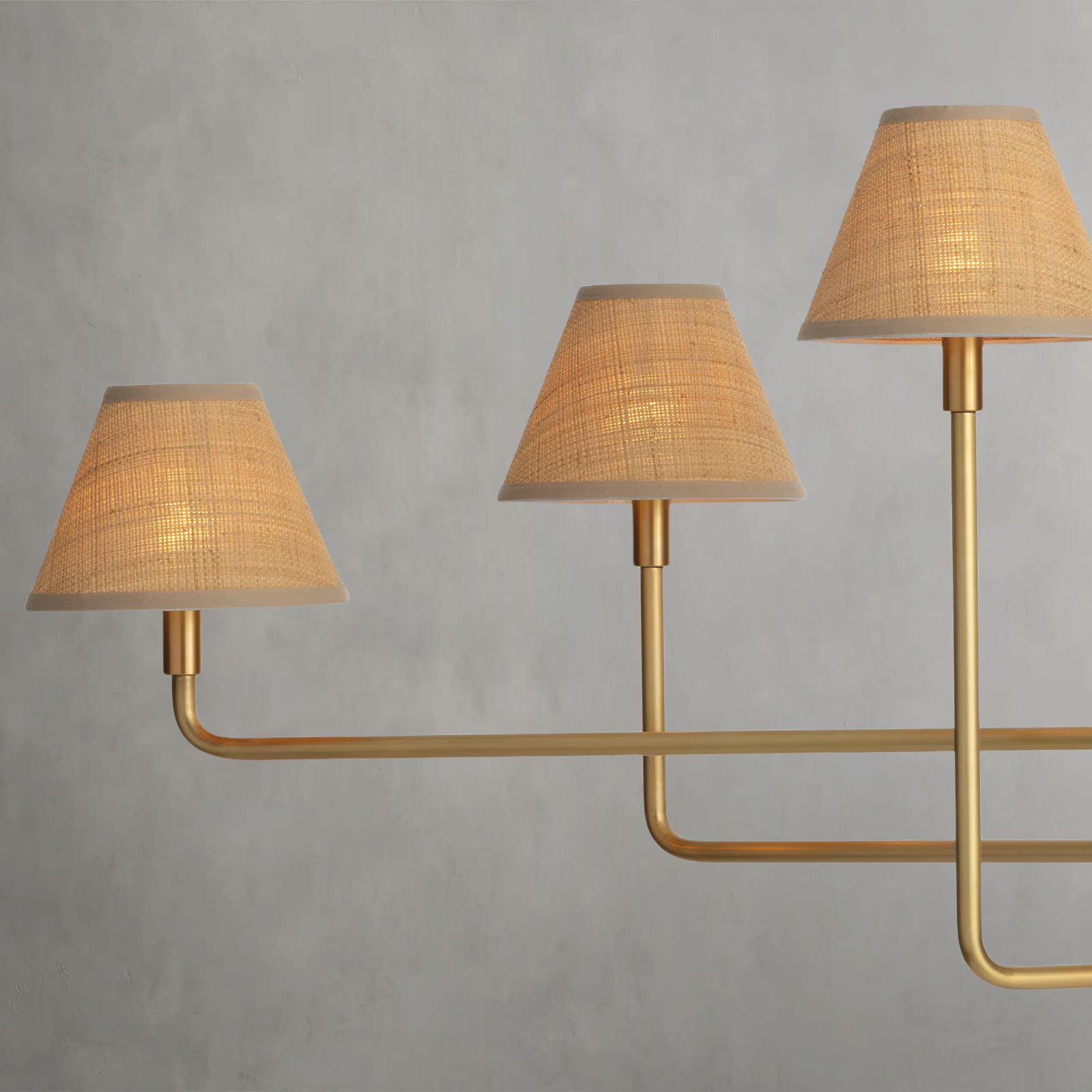 Polara Brass rattan Chandelier
