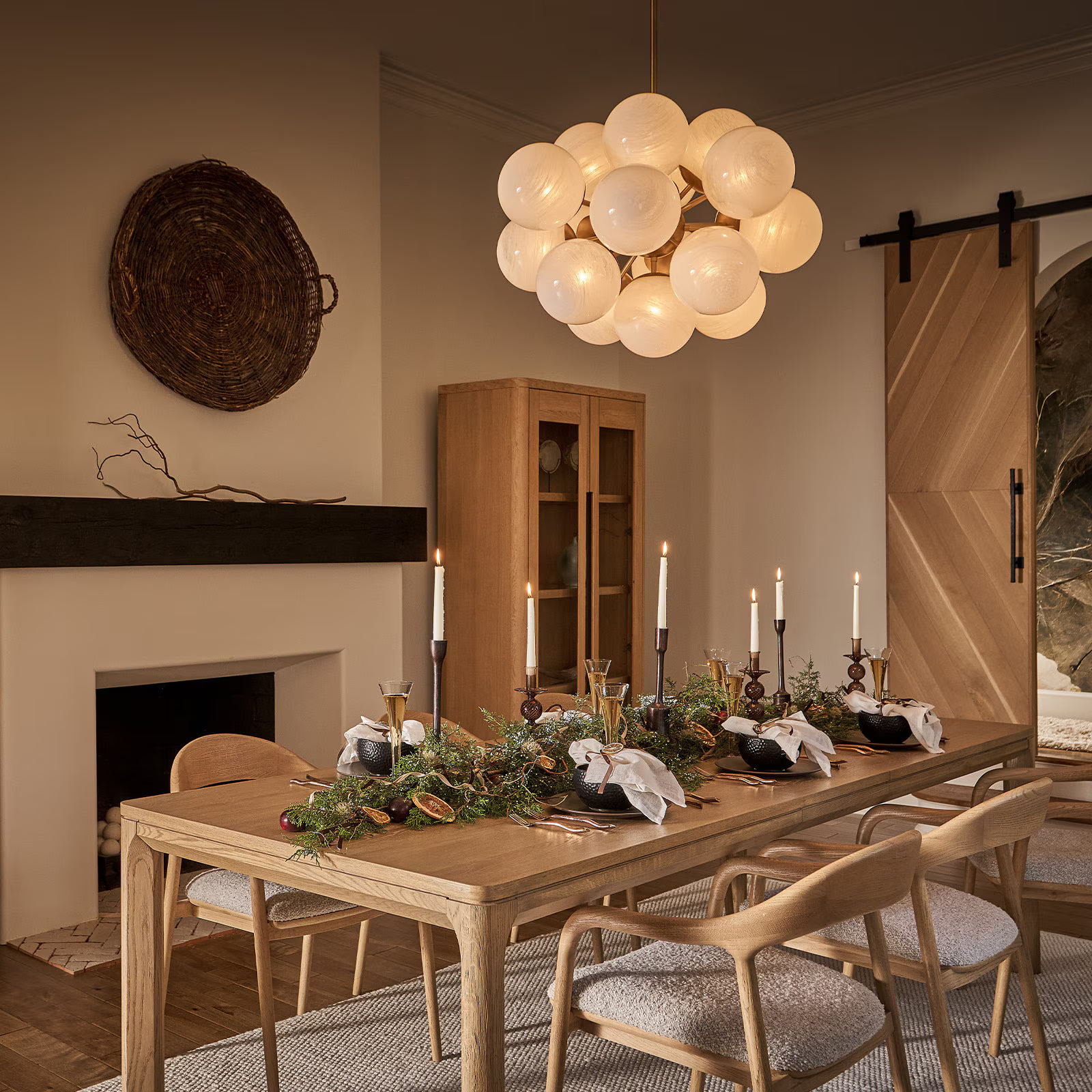 Driftelle Brass Glass Chandelier