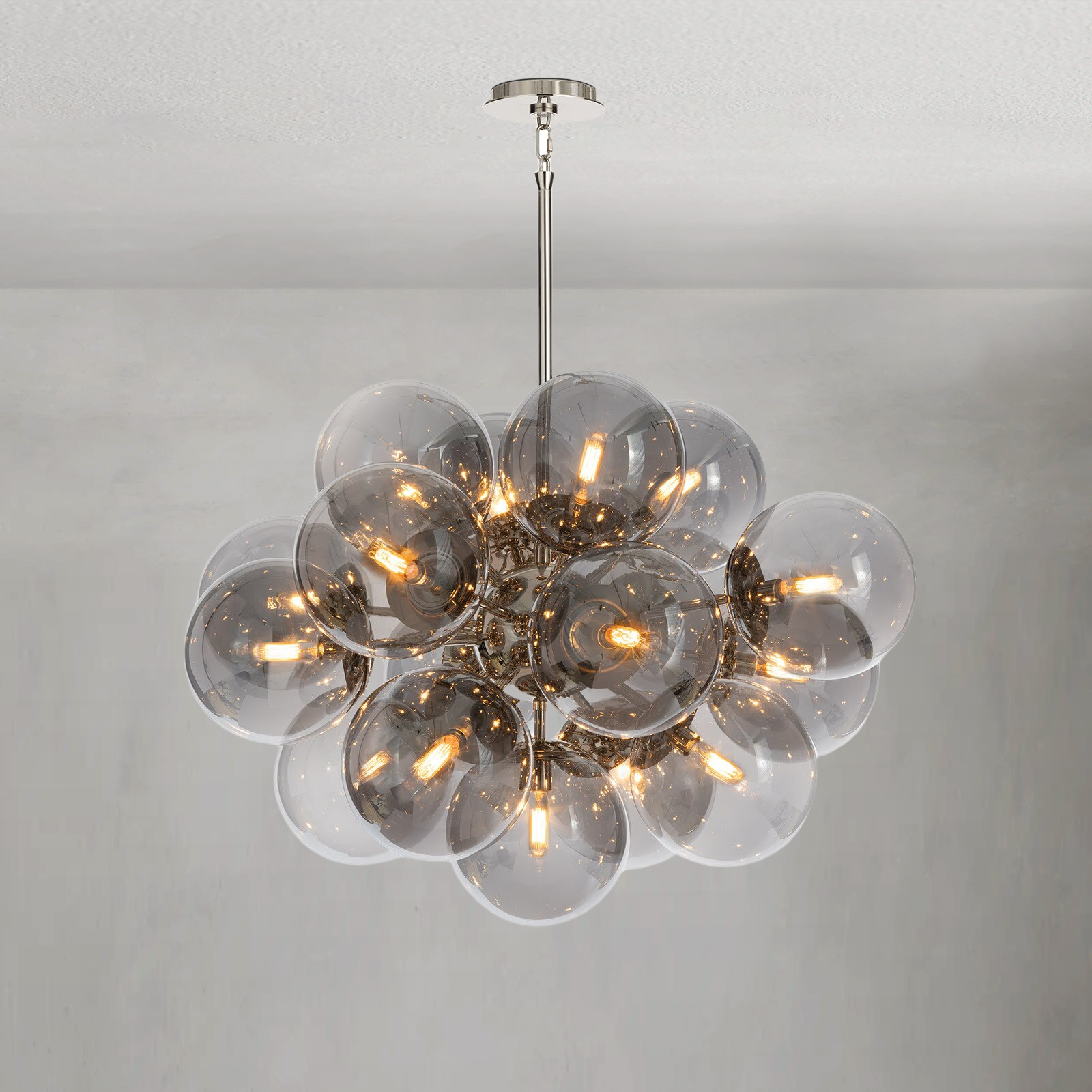 Driftelle Nickel Smoked Glass Chandelier