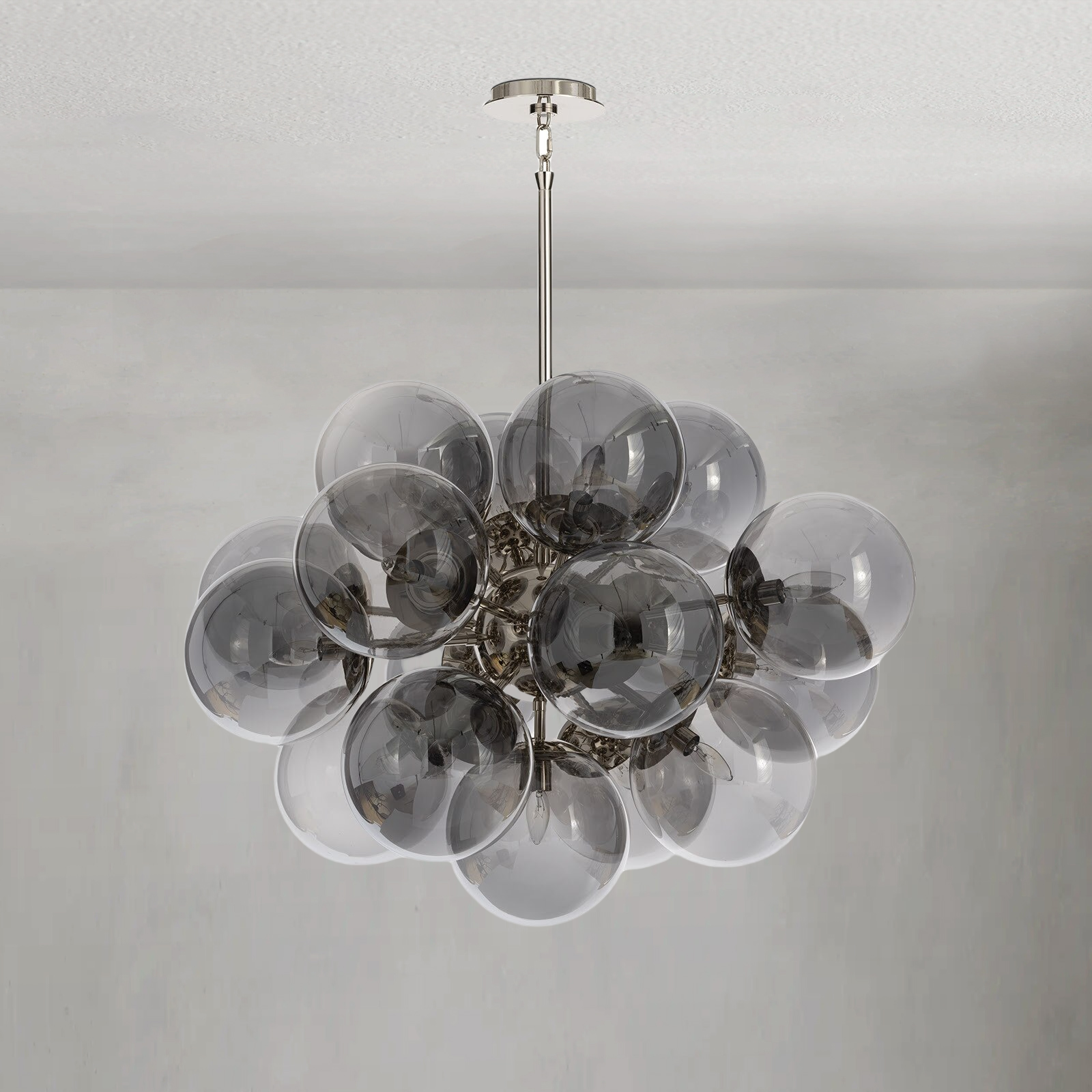 Driftelle Nickel Smoked Glass Chandelier