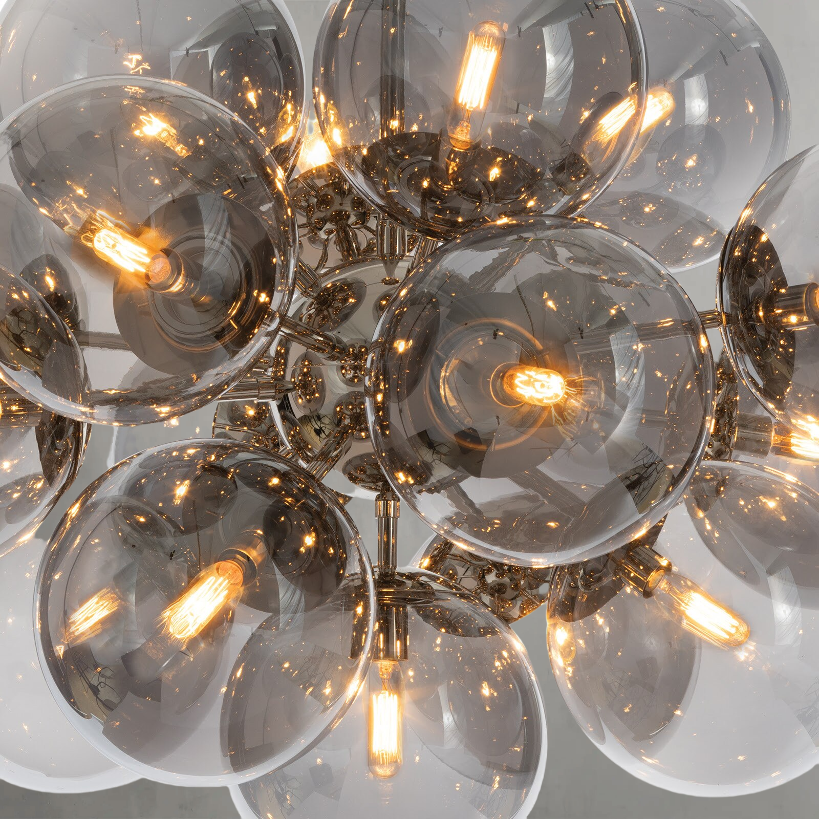 Driftelle Nickel Smoked Glass Chandelier
