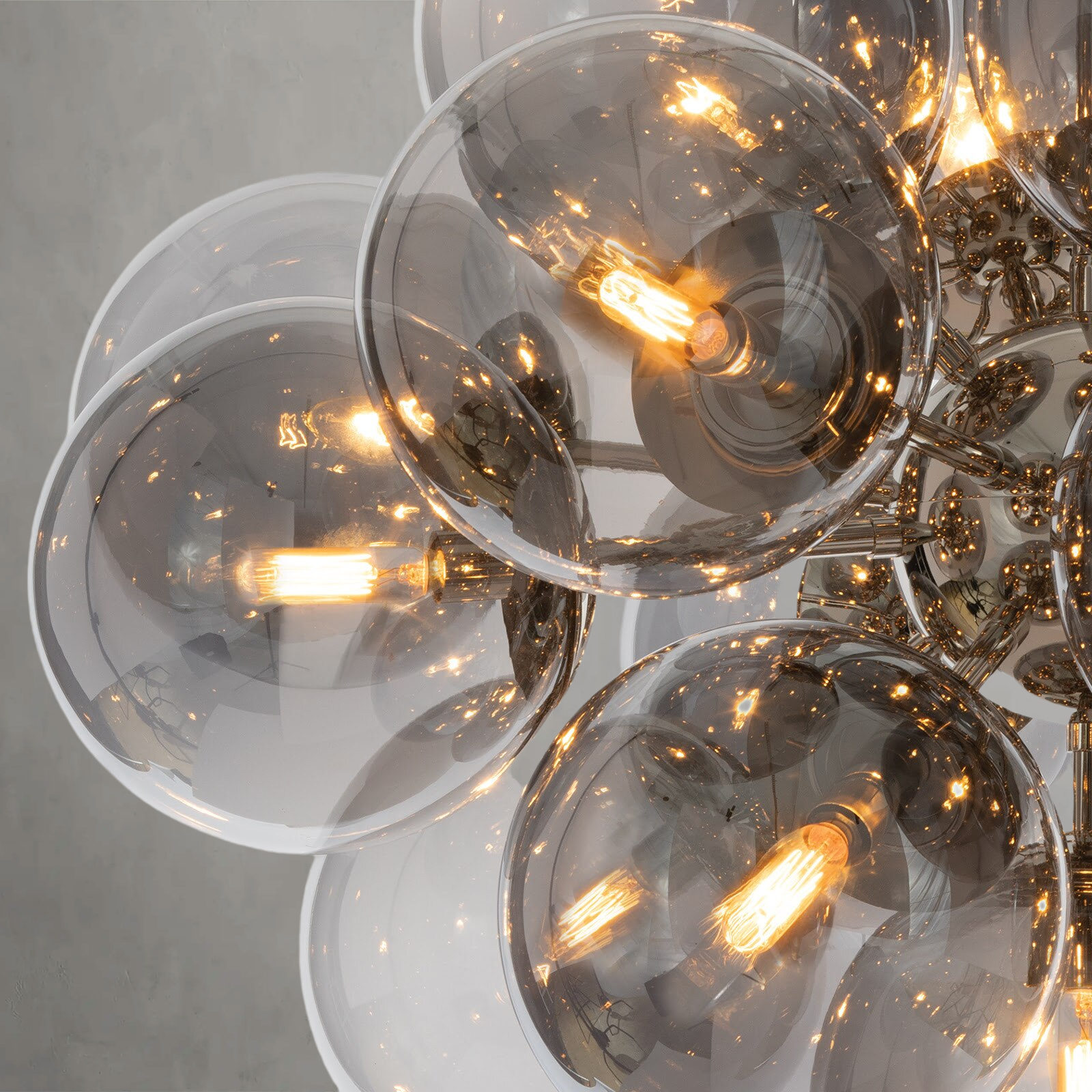 Driftelle Nickel Smoked Glass Chandelier