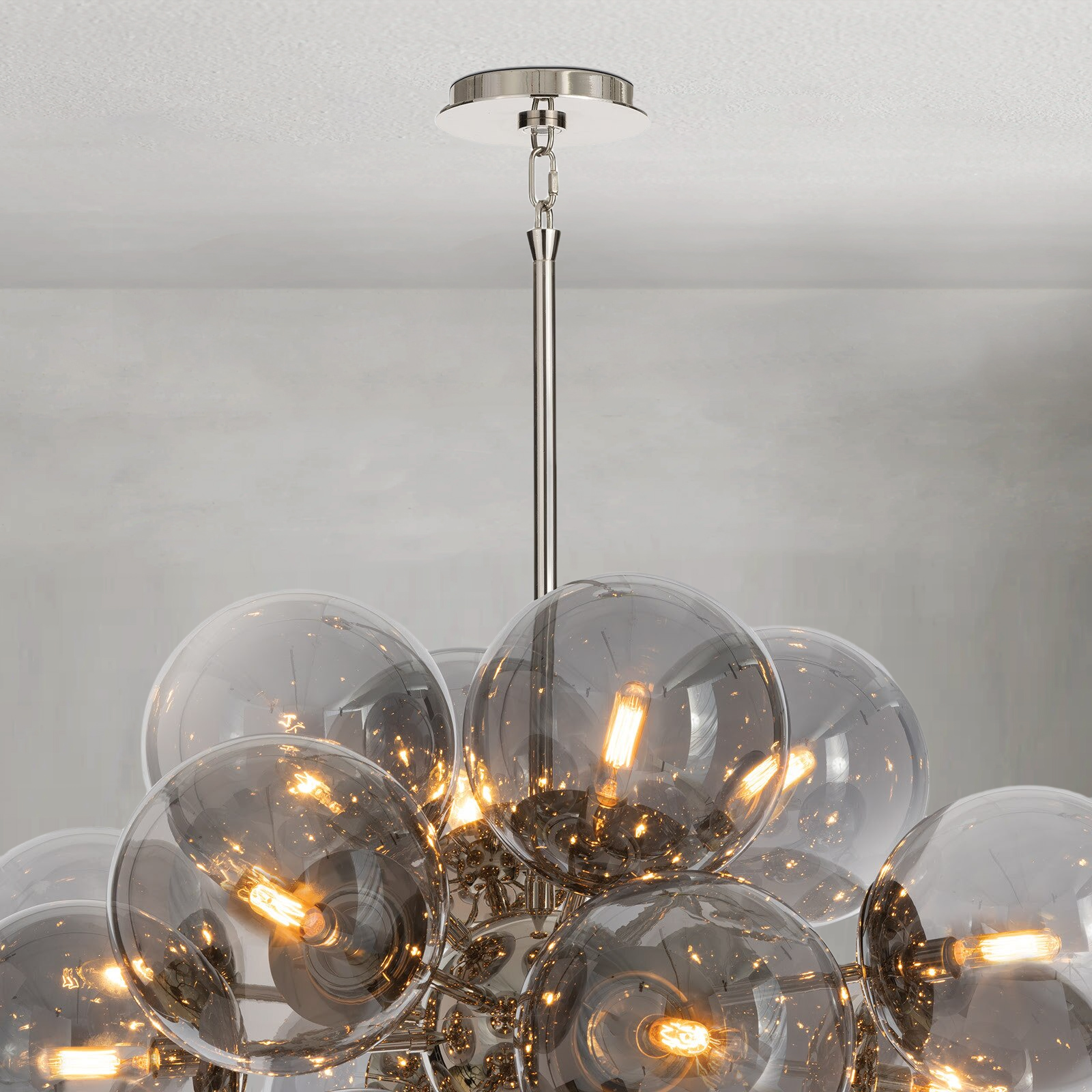 Driftelle Nickel Smoked Glass Chandelier