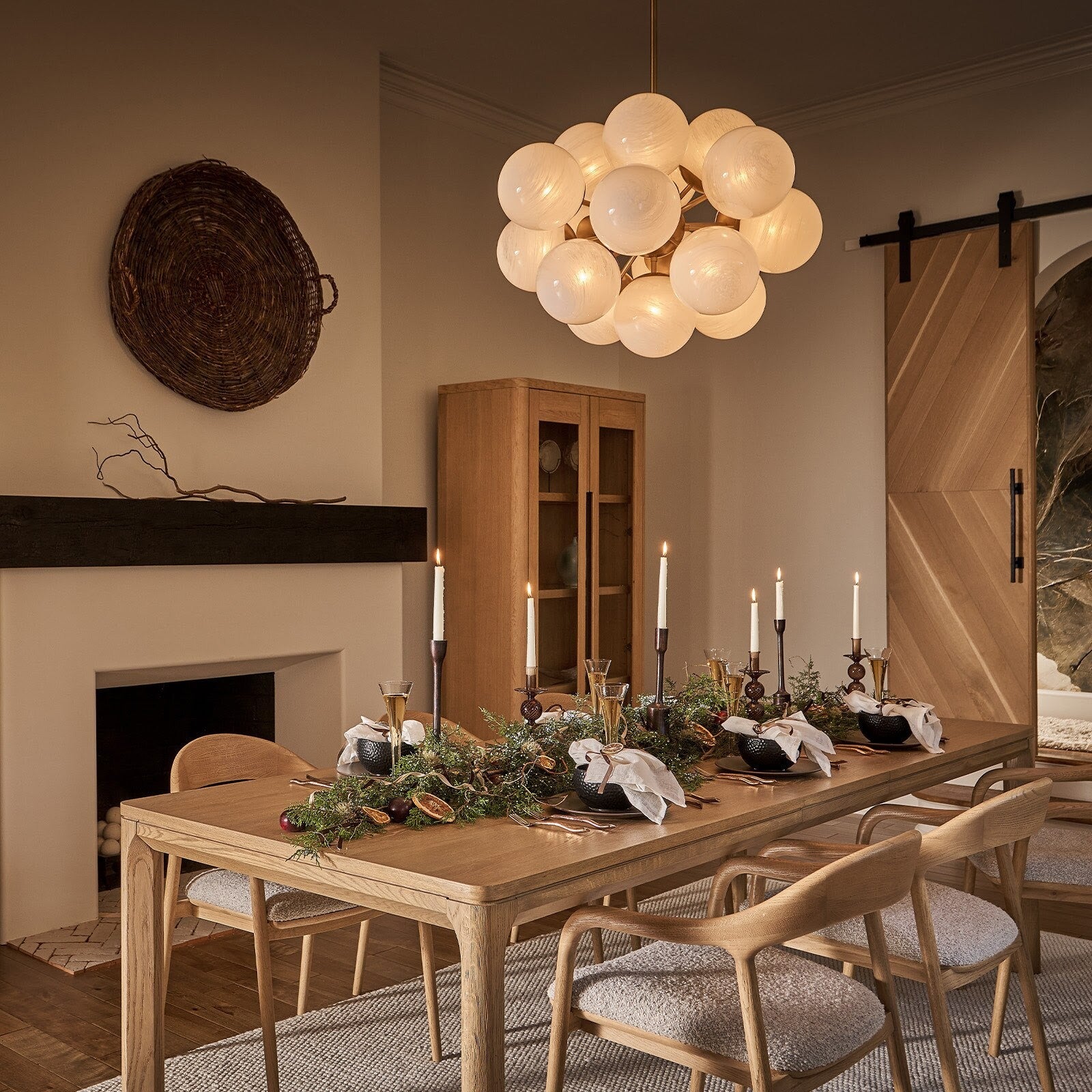 Driftelle Nickel Glass Chandelier