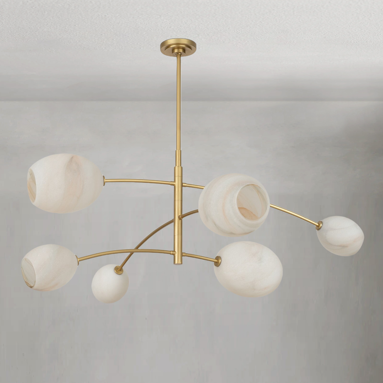 Daphne Brass Gypsum glass Chandelier