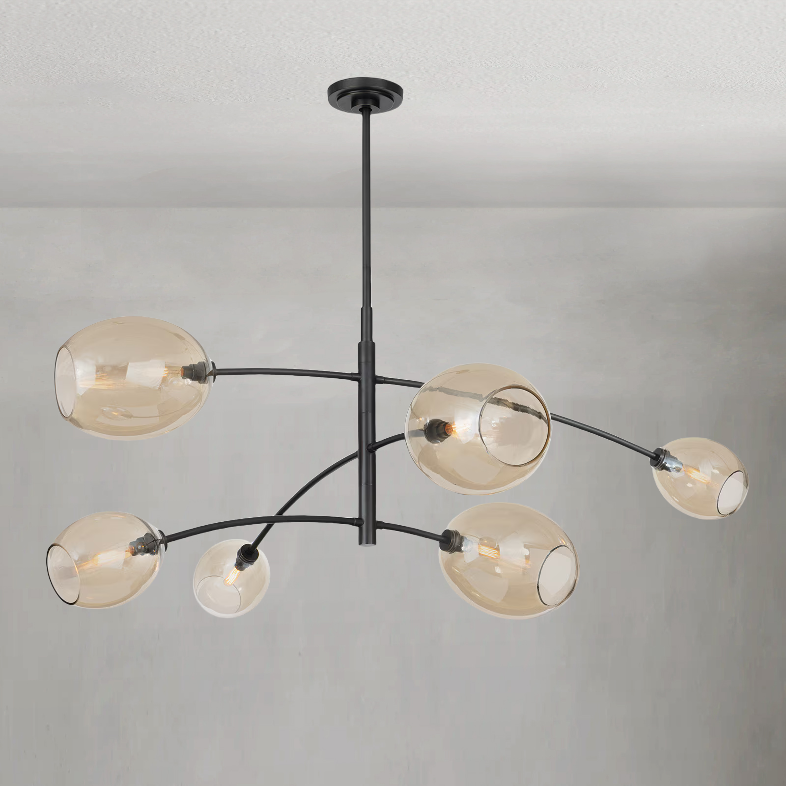 Daphne Bronze Glass Chandelier