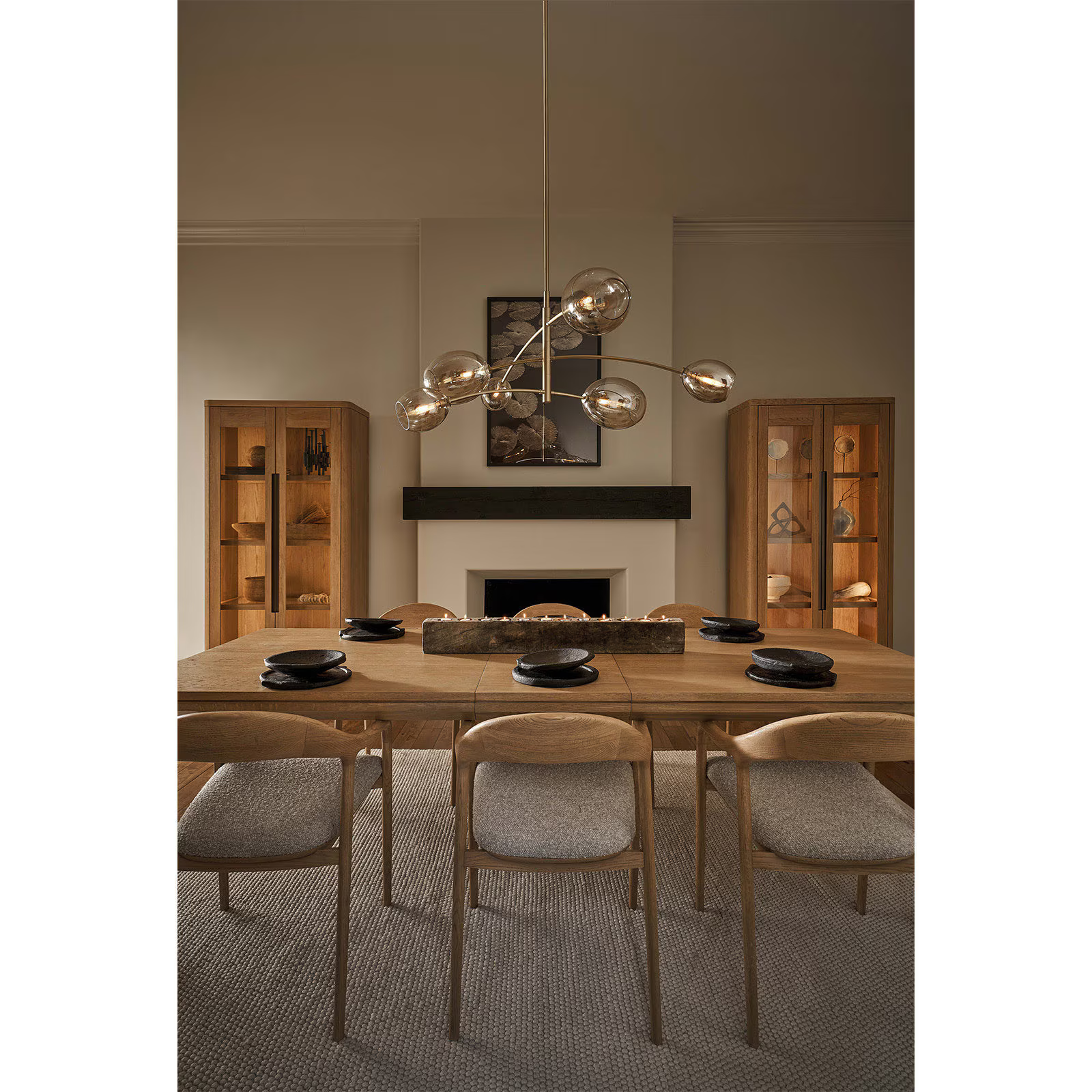 Daphne Bronze Glass Chandelier