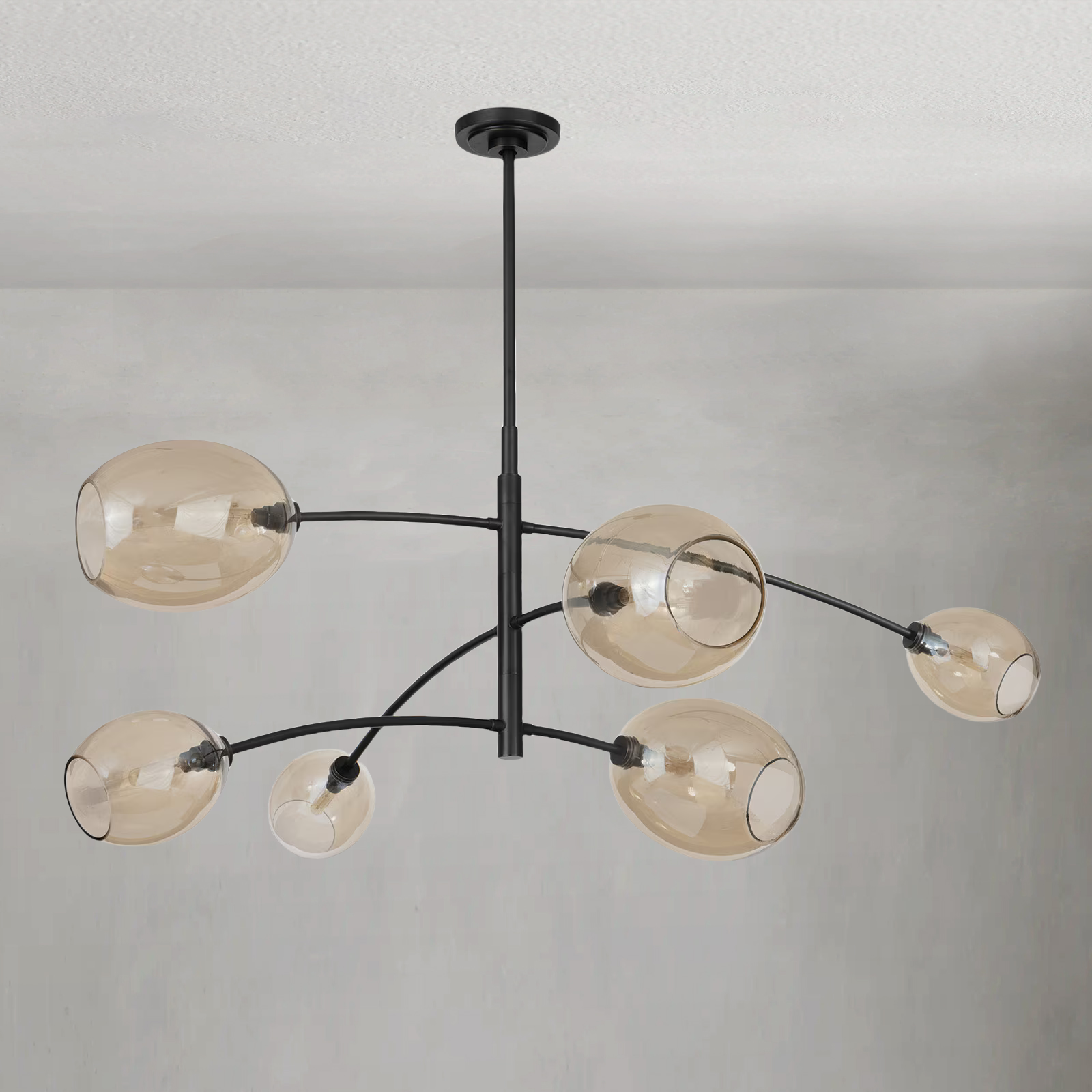 Daphne Bronze Glass Chandelier
