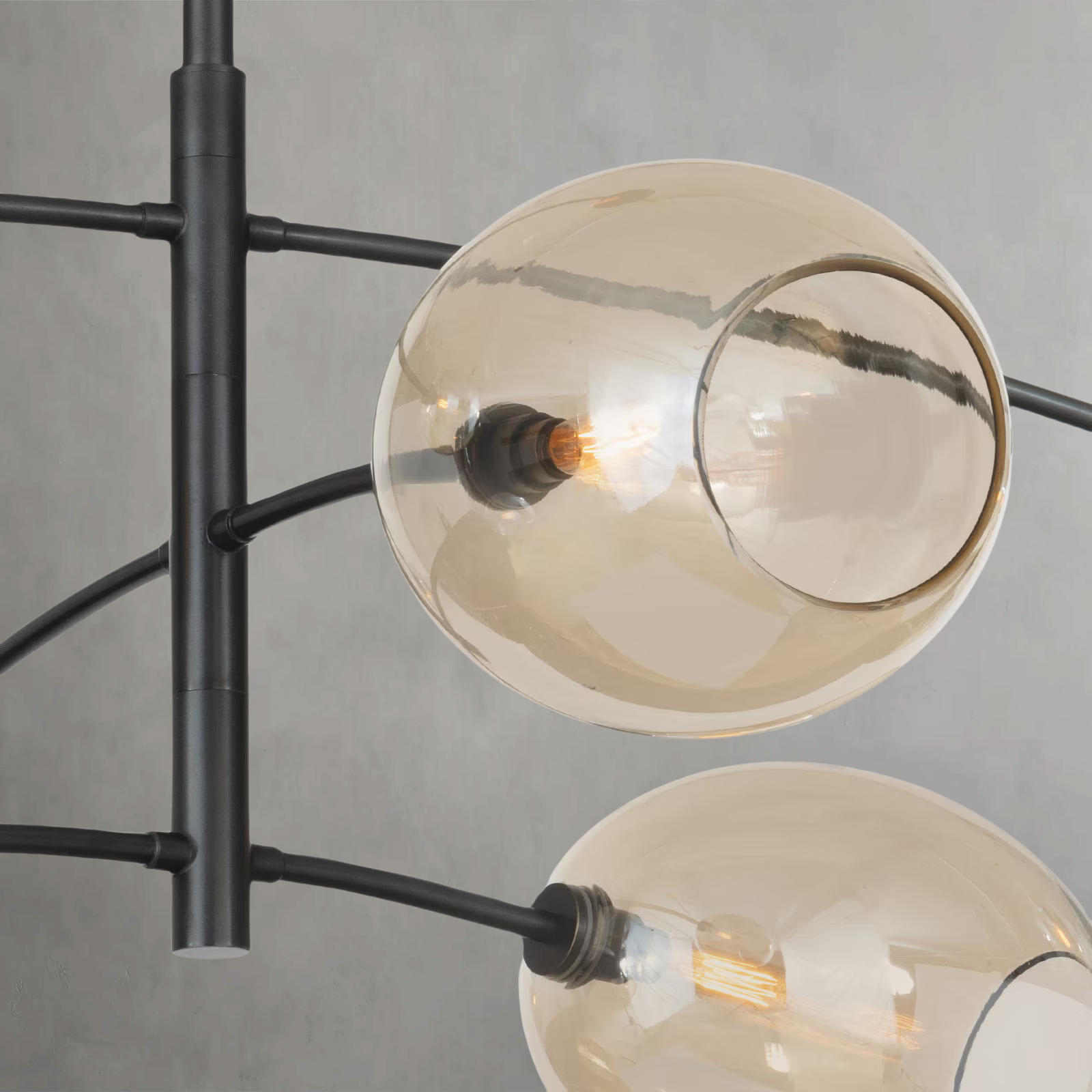 Daphne Bronze Glass Chandelier