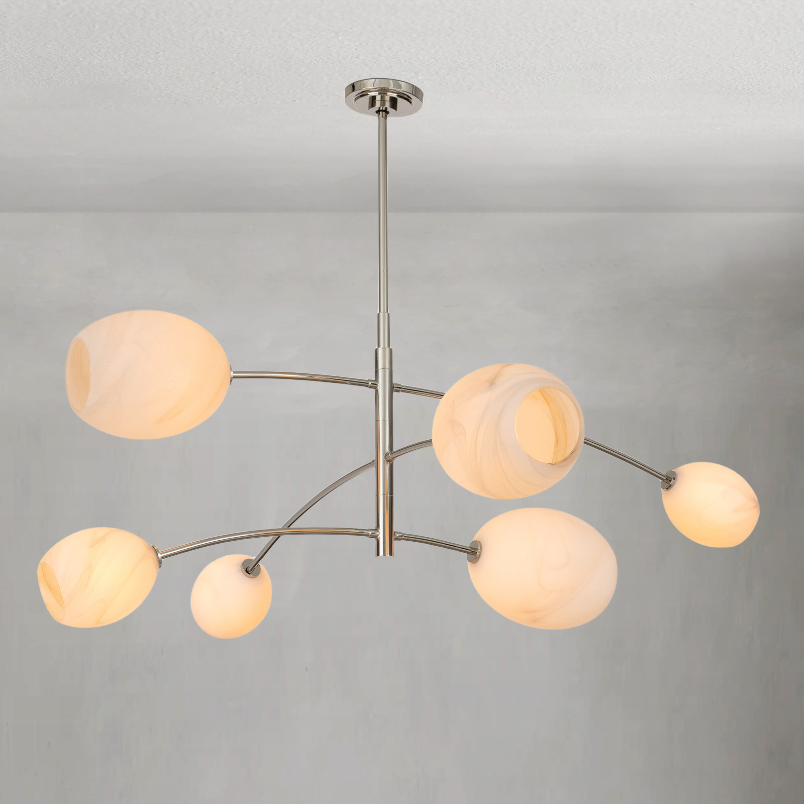 Daphne Nickel Gypsum glass Chandelier