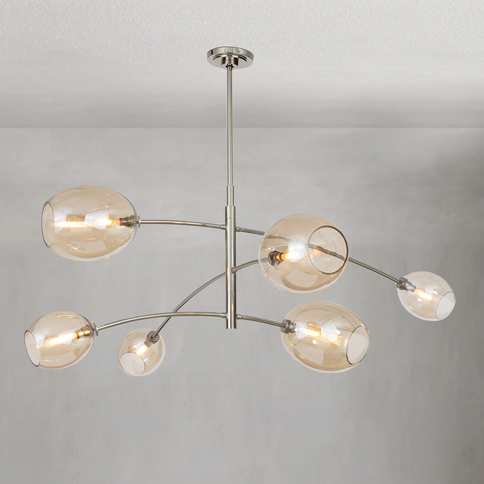 Daphne Nickel Glass Chandelier