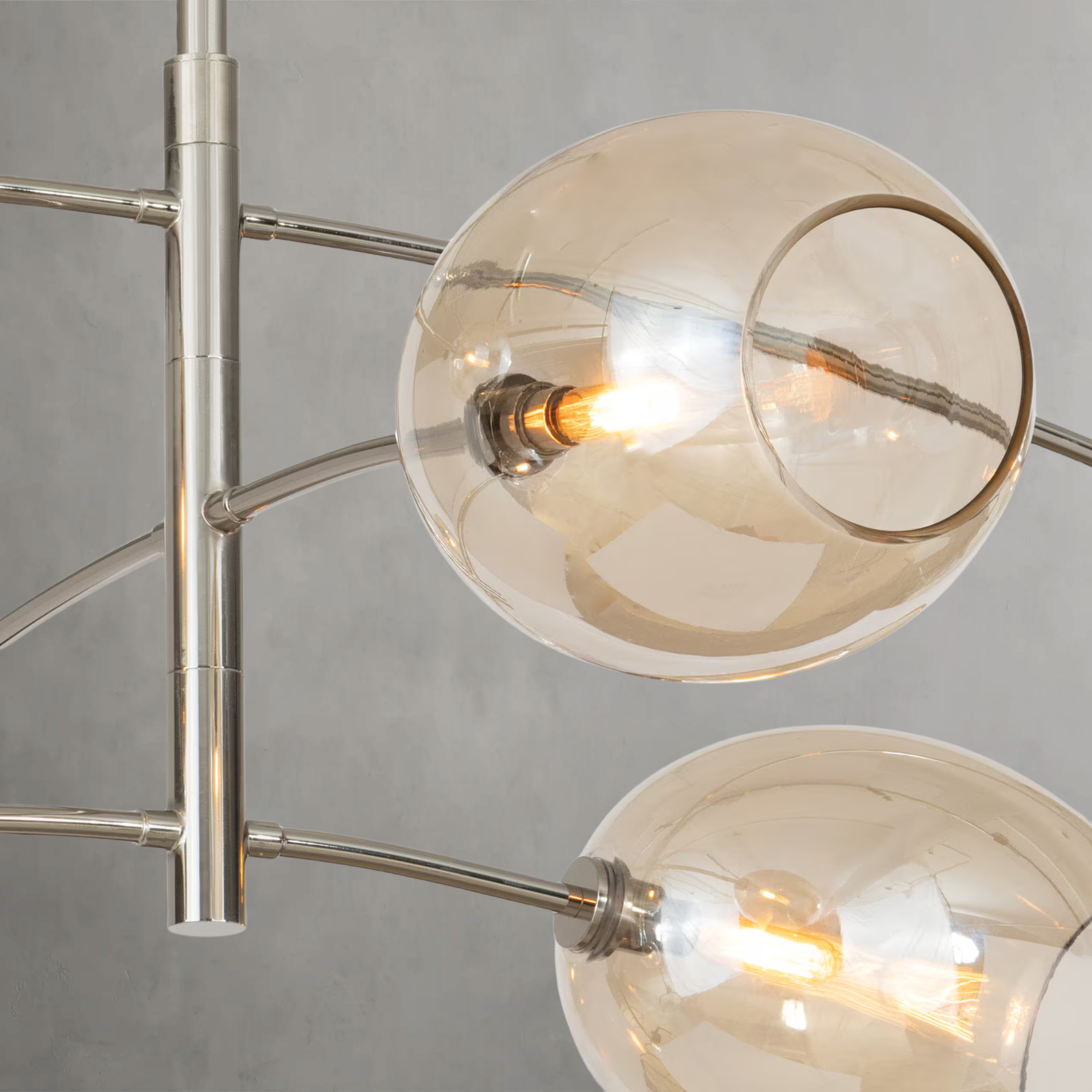 Daphne Nickel Glass Chandelier