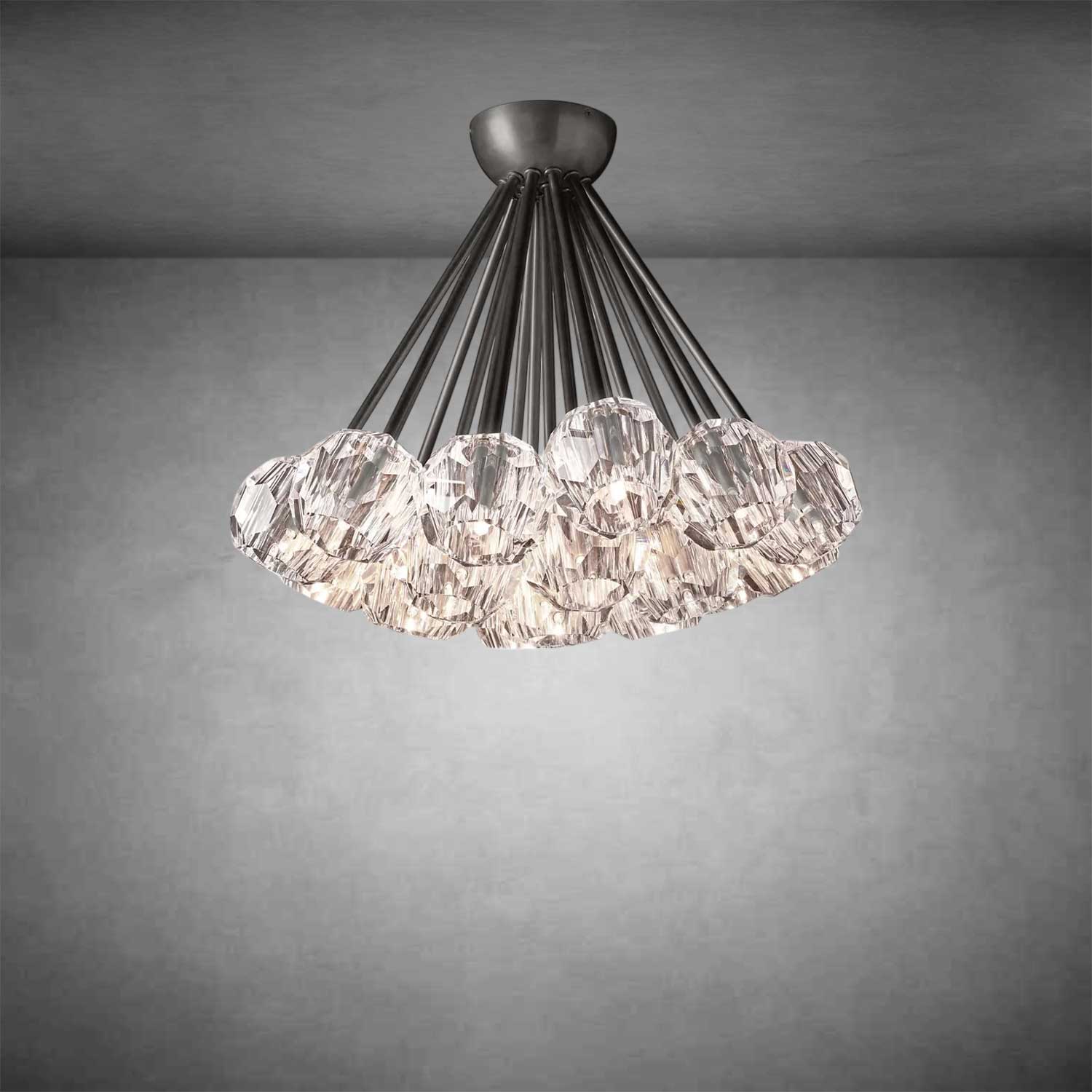 Bolura De Cristal Glass Flushmount 24"