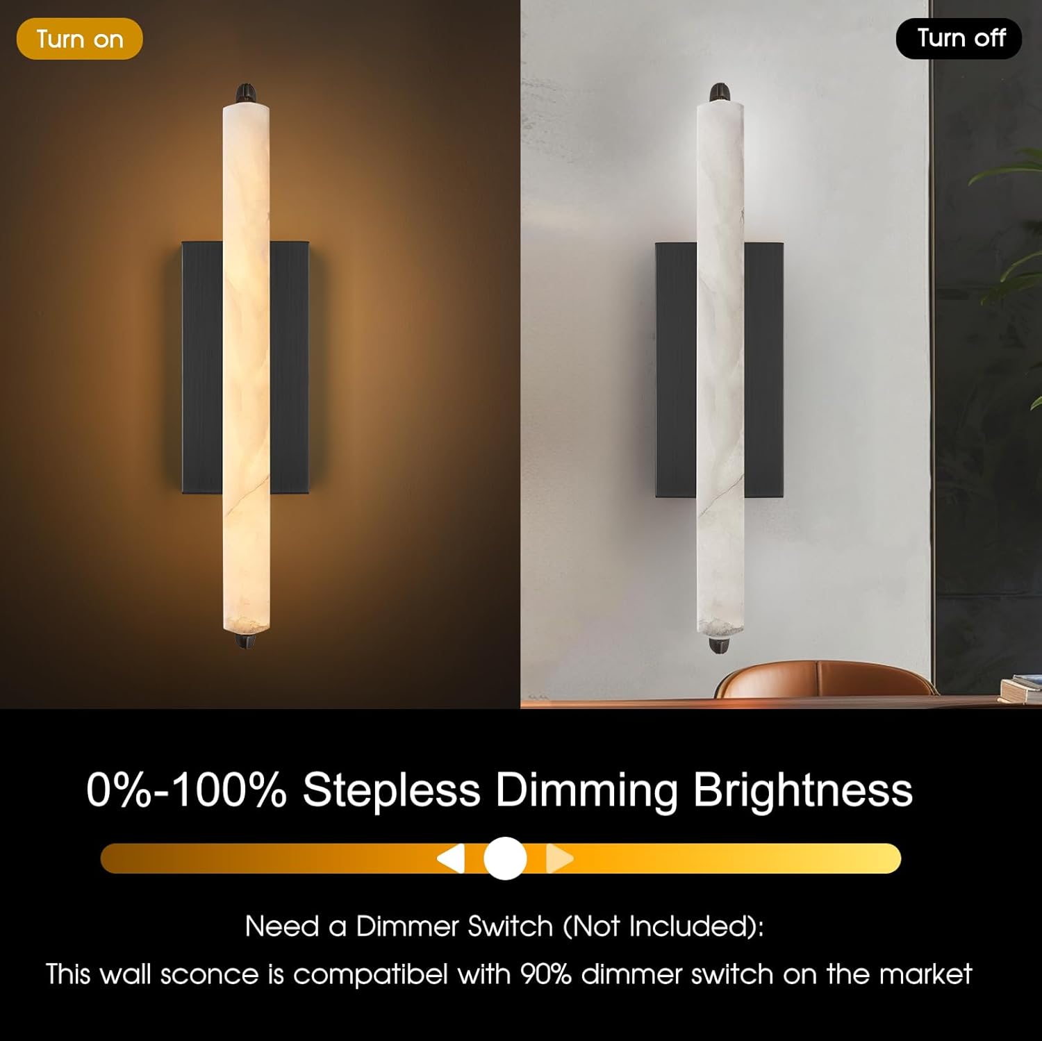 Elegant Alabaster Handcrafted Wall Sconce