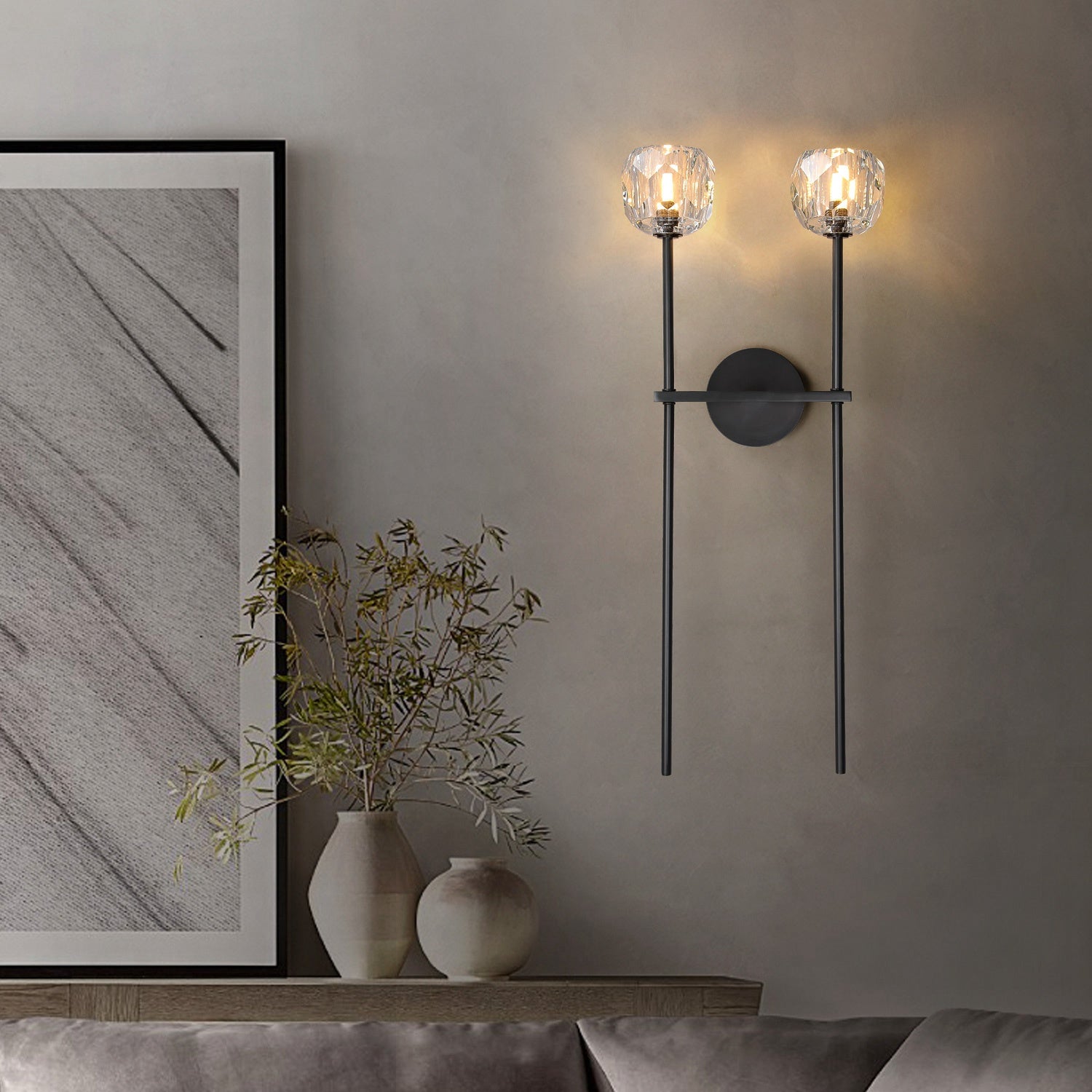 Bolura De Cristal Glass Grand Double Sconce